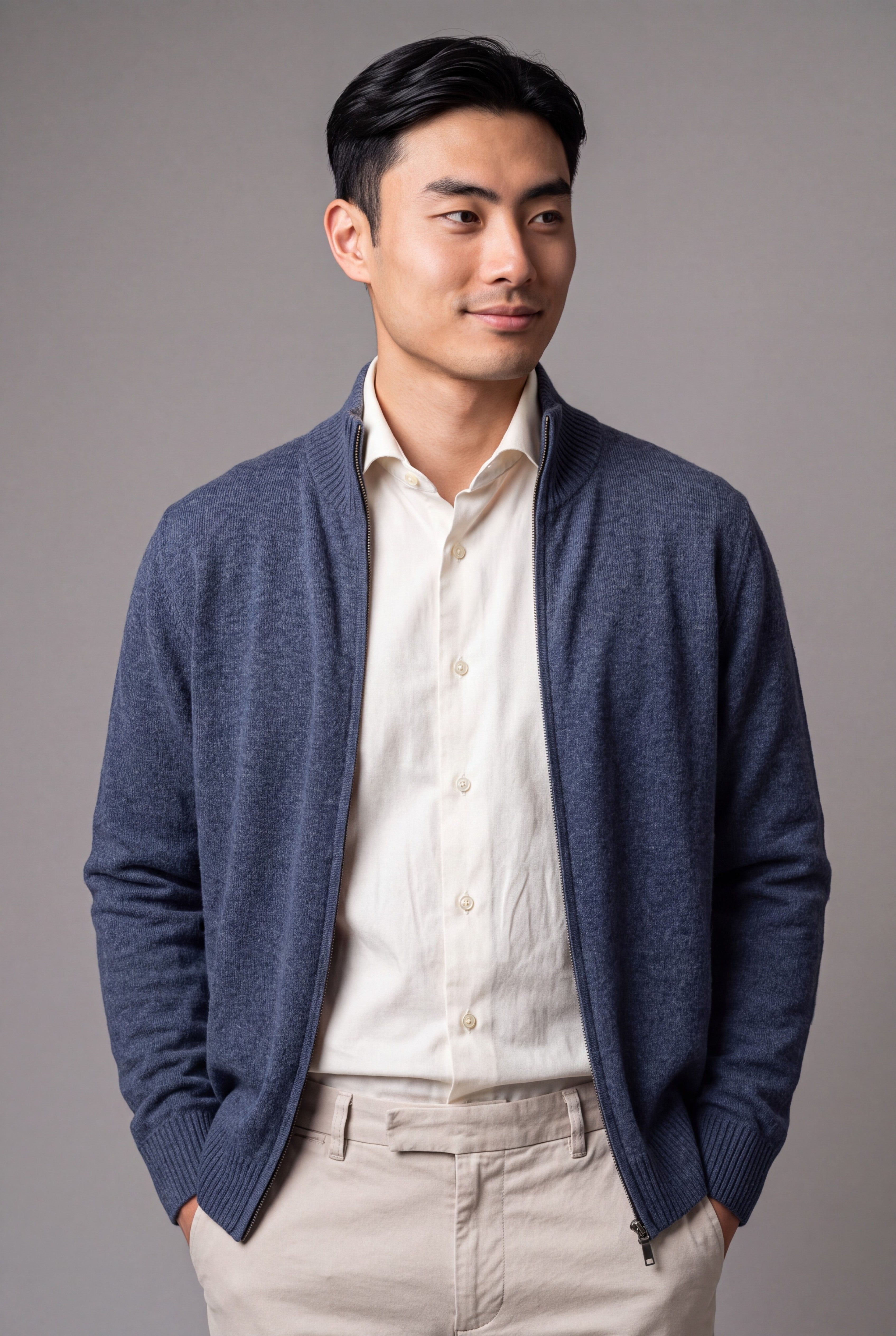 Full Zip 100% Cashmere Eclipse