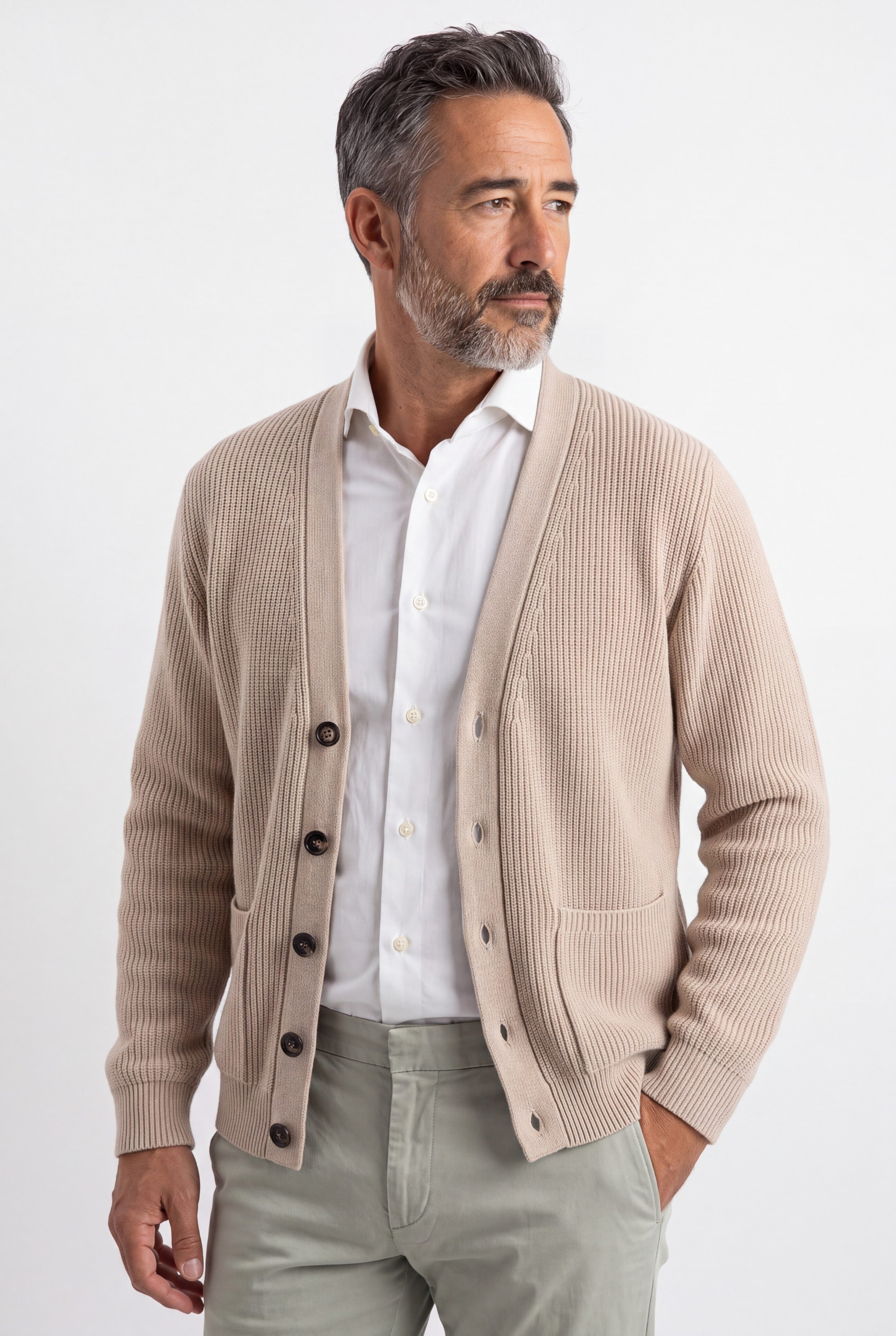 Cardigan Pannocchia Oat Beige 100% Cashmere