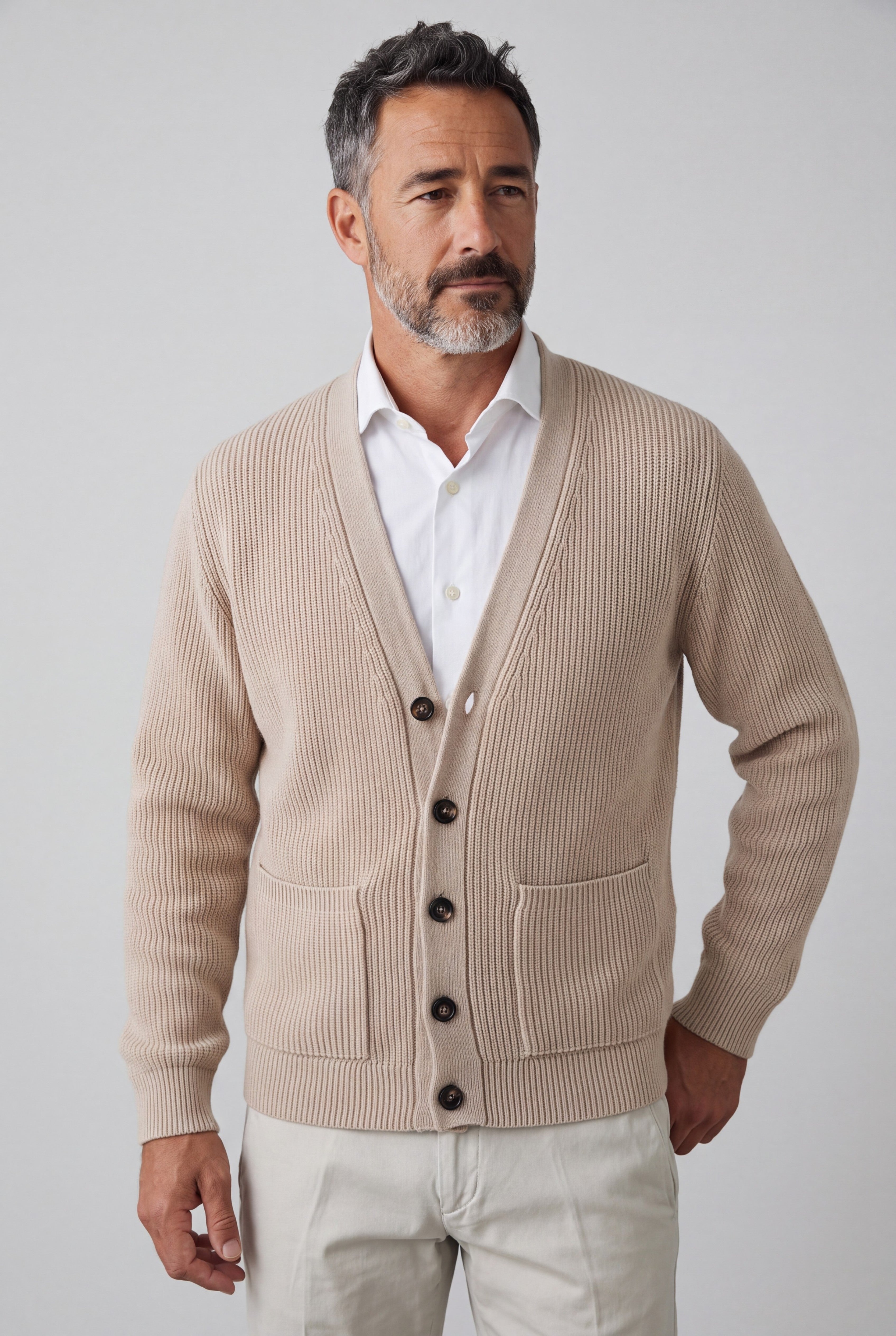Cardigan Pannocchia Oat Beige 100% Cashmere