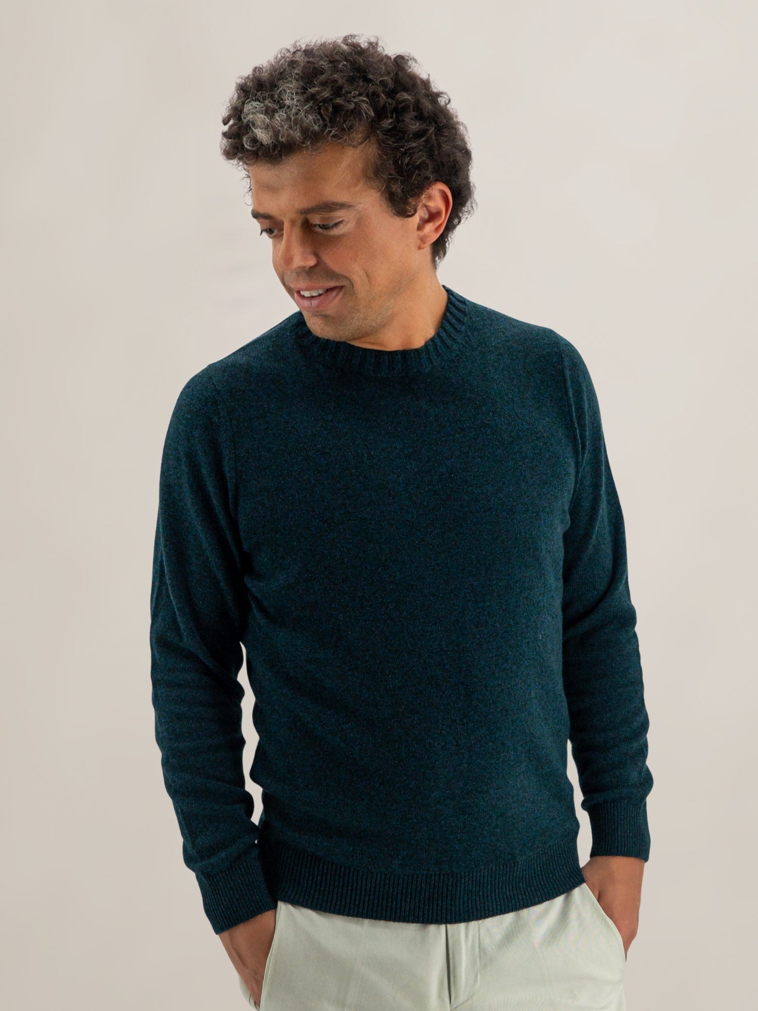 Girocollo Nuvola Verde Notte 100% Cashmere