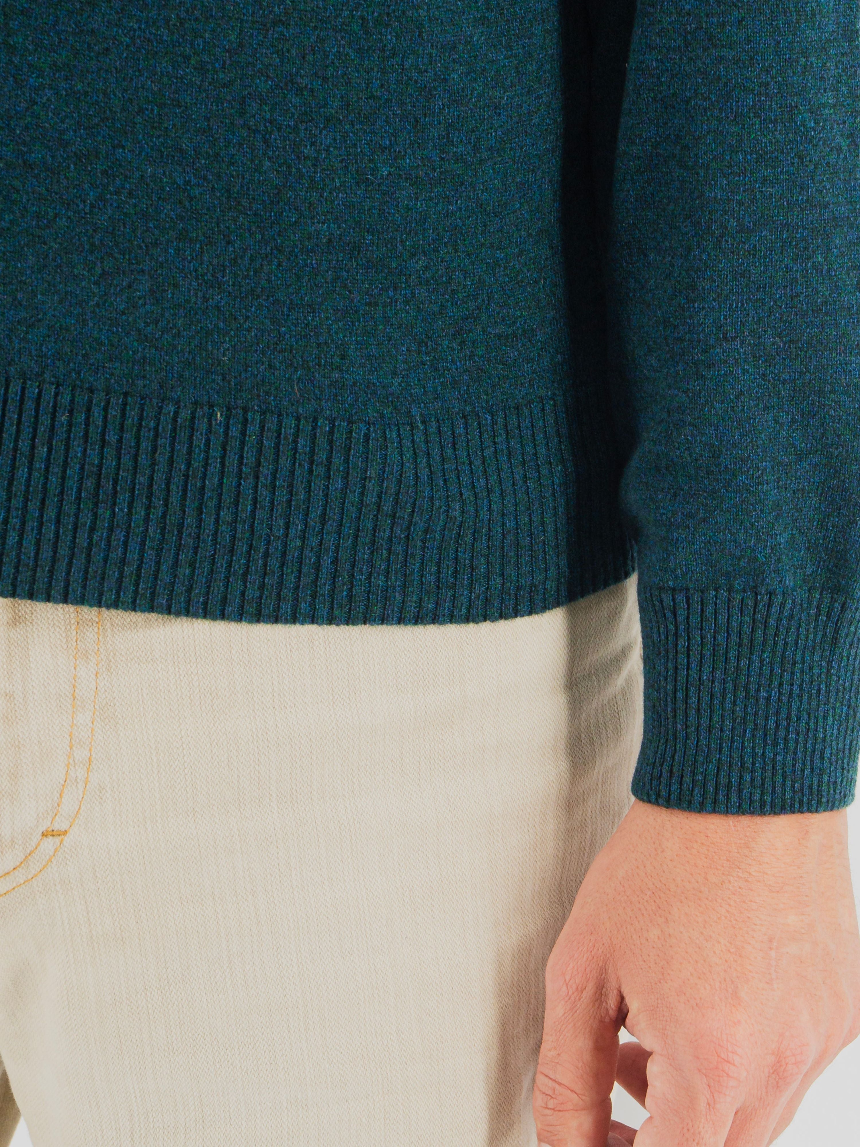 Half Zip 100% Cashmere Verde Notte