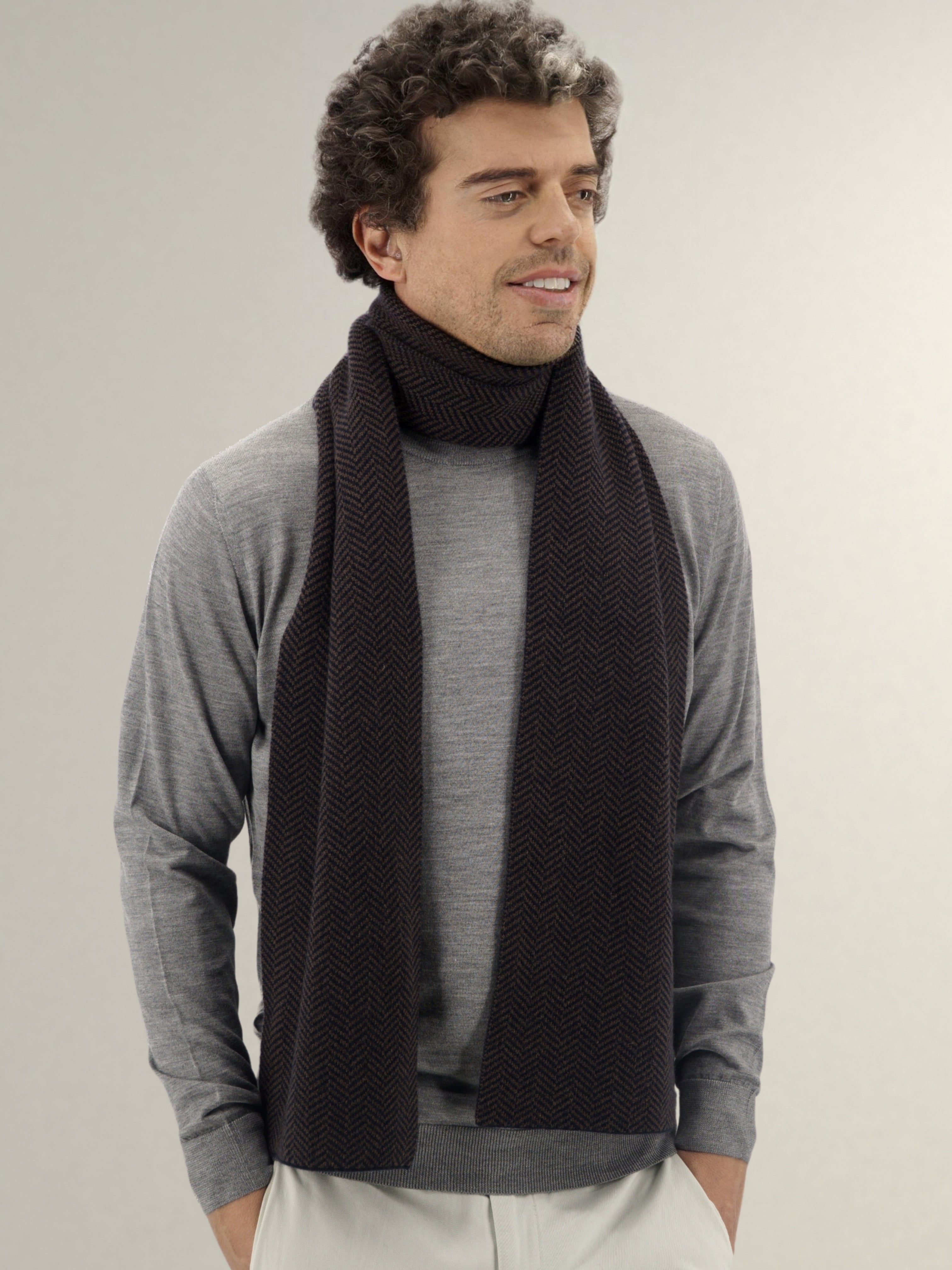 Jacquard Scarf Solferino 100% Cashmere