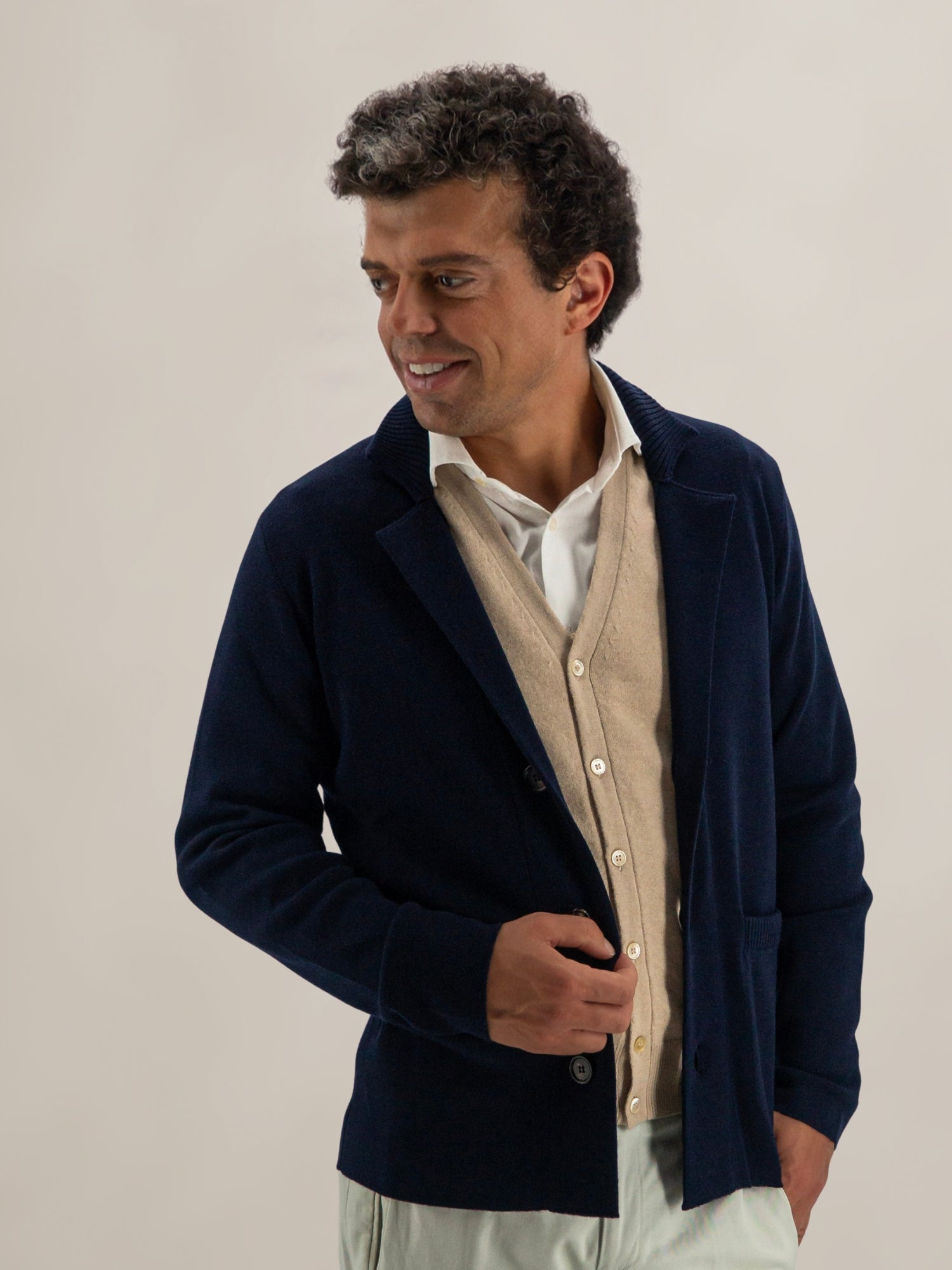 Giacca Sky 100% Lana Blu Notte