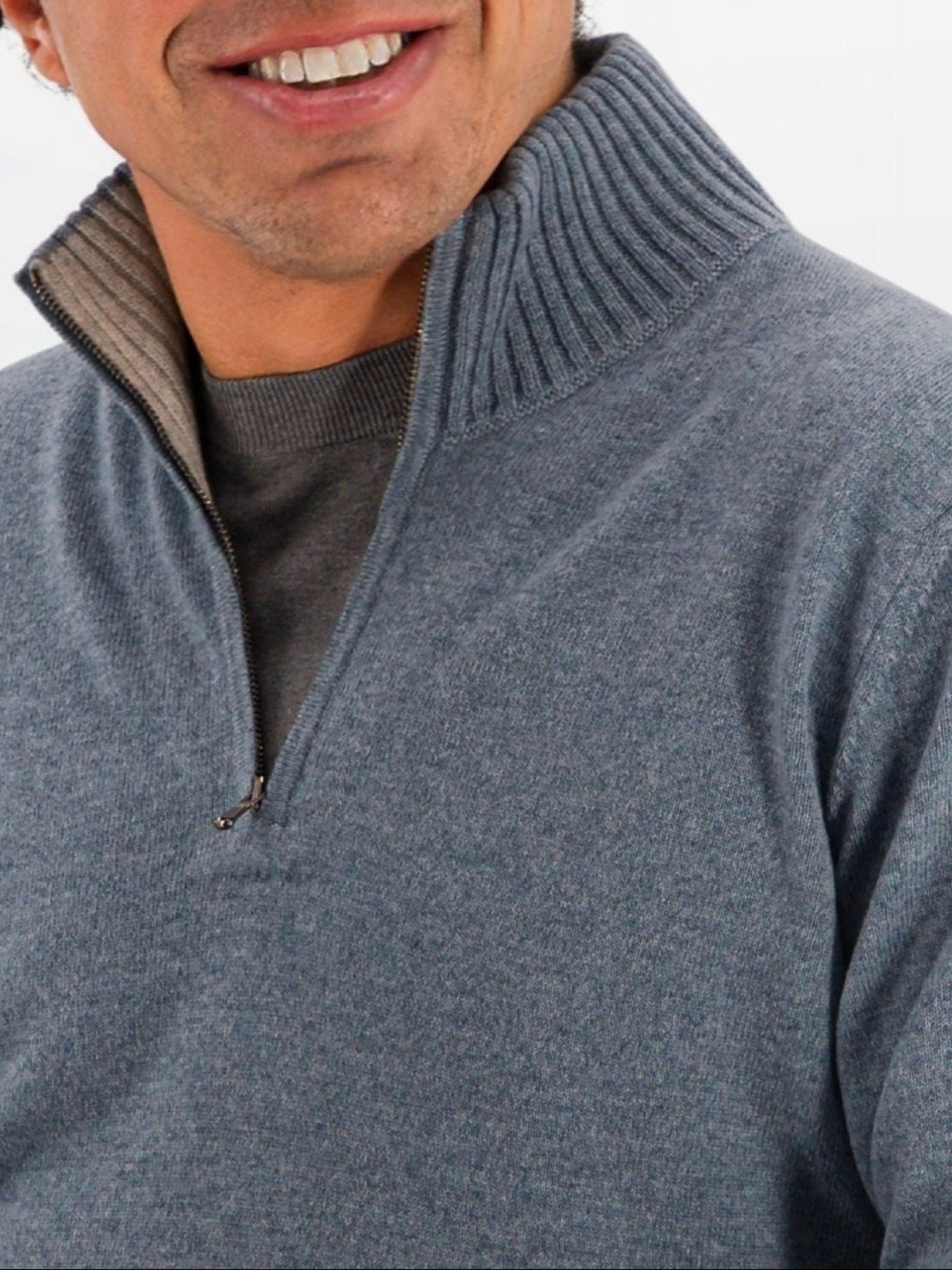 Mezza Zip 100% Cashmere Oxford