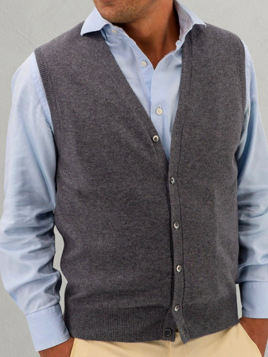GILET BOTTONI IRON 100% CASHMERE