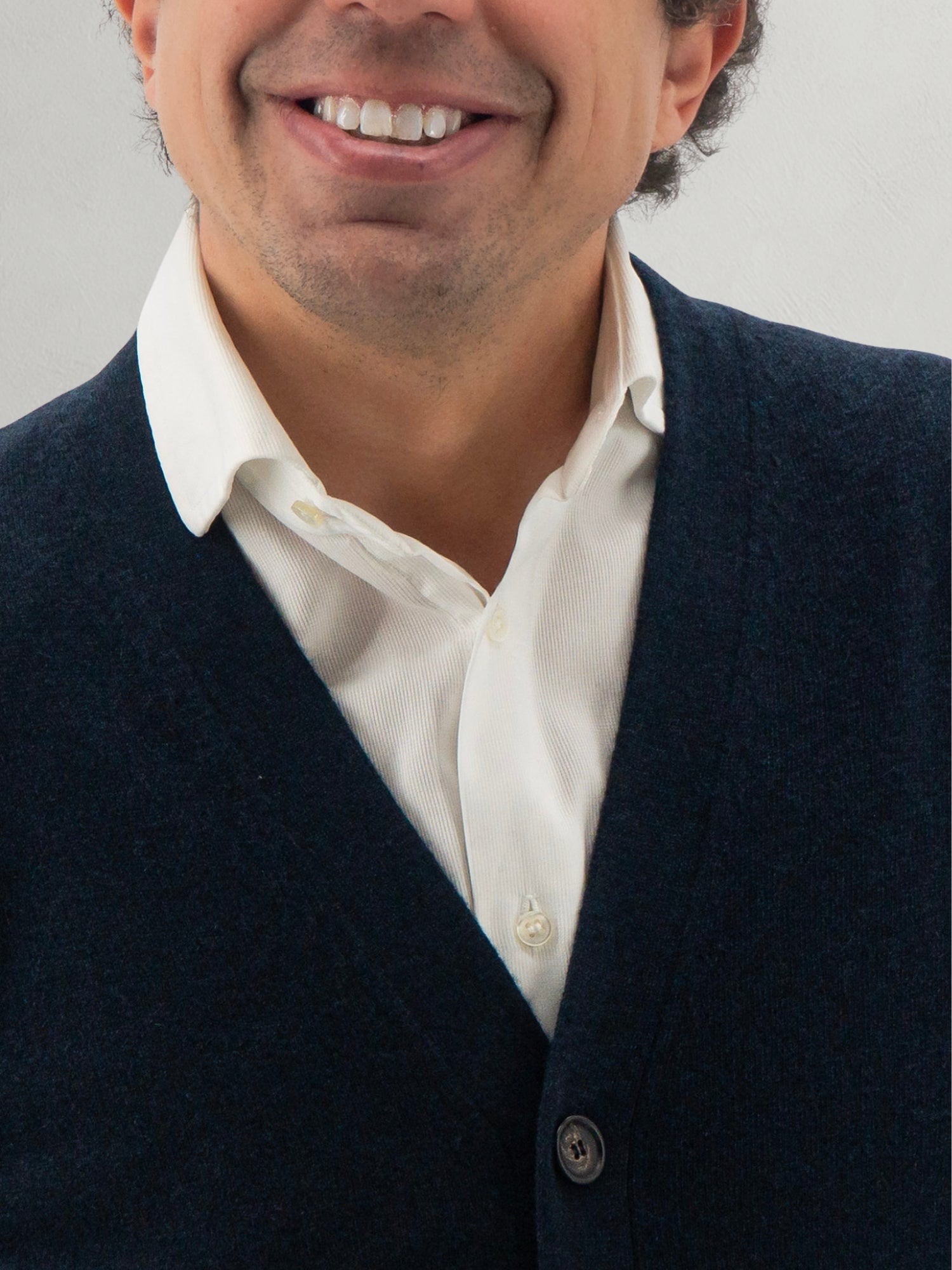 Cardigan 2 Fili 100% Cashmere - Blu Navy