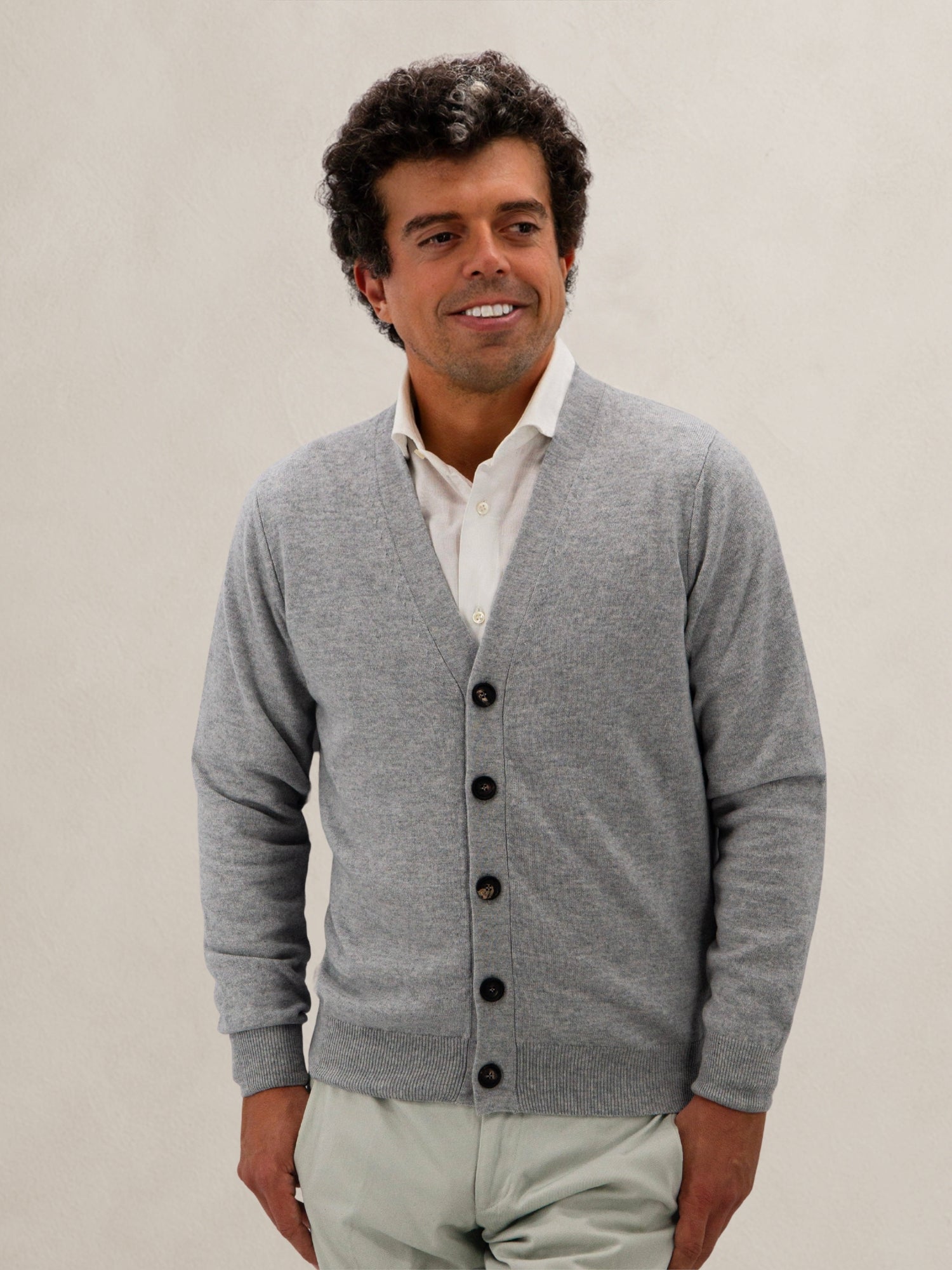 Cardigan 2 Ply 100% Cashmere - Moka
