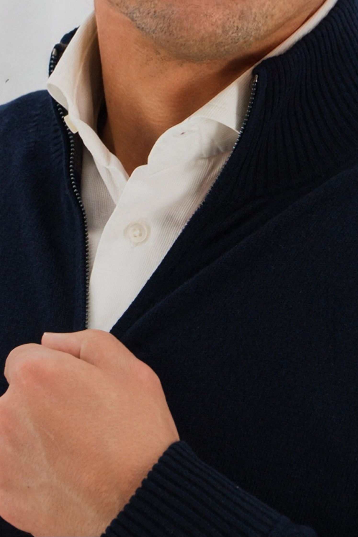 Full Zip 100% Cashmere Blu Navy