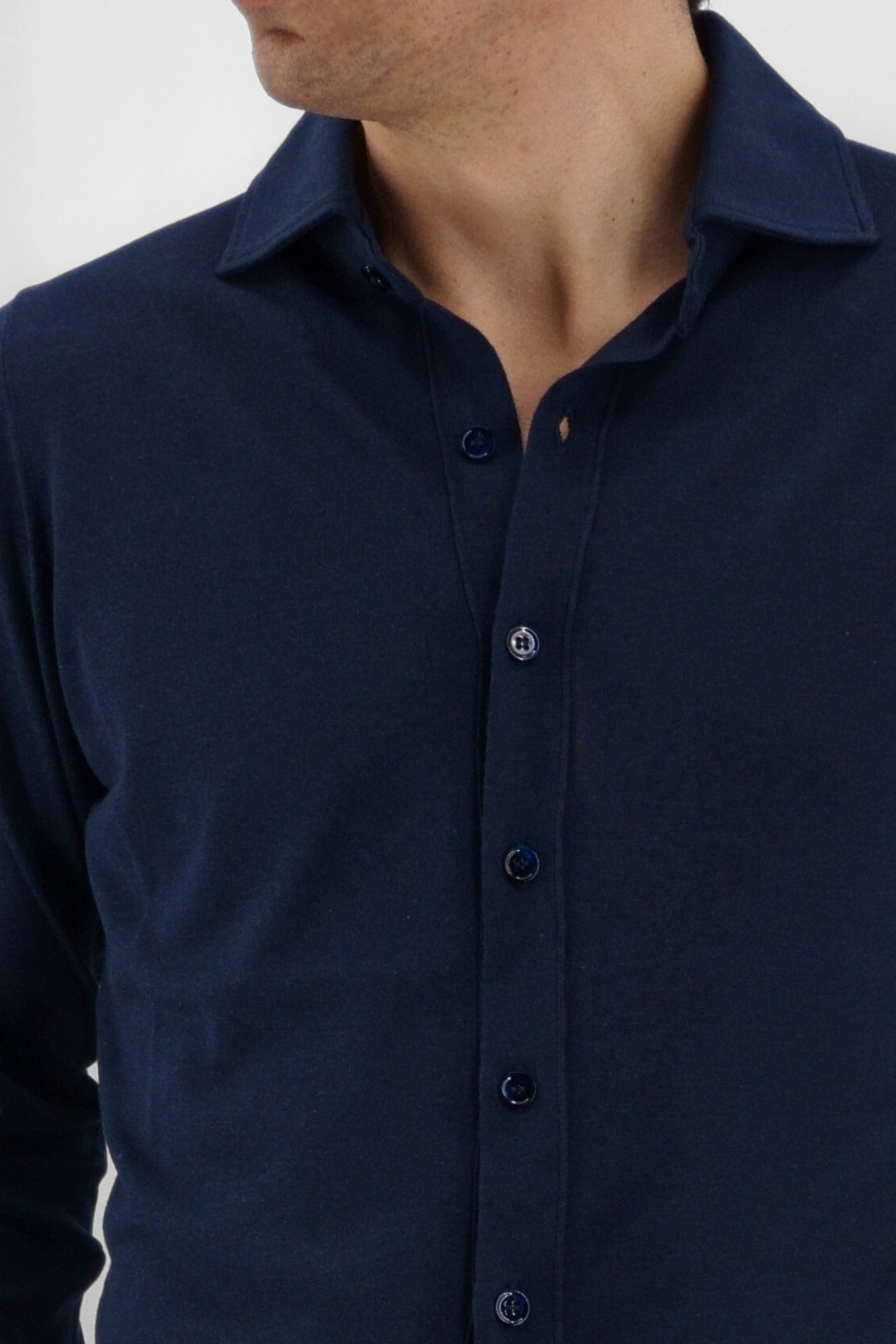 Knit Shirt Midnight Blue 100% Silk