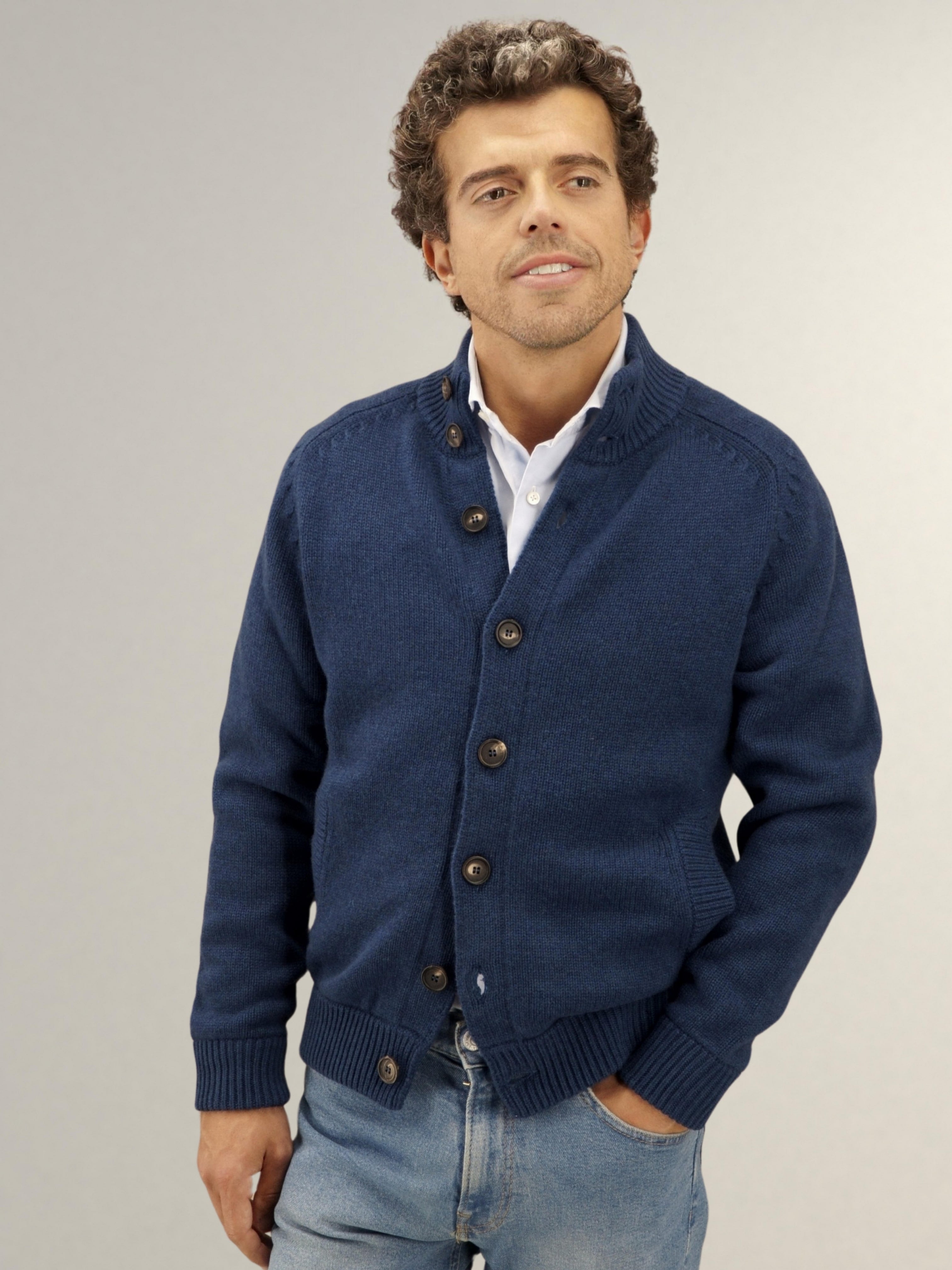 Langhe Jacket Prussian 100% Cashmere