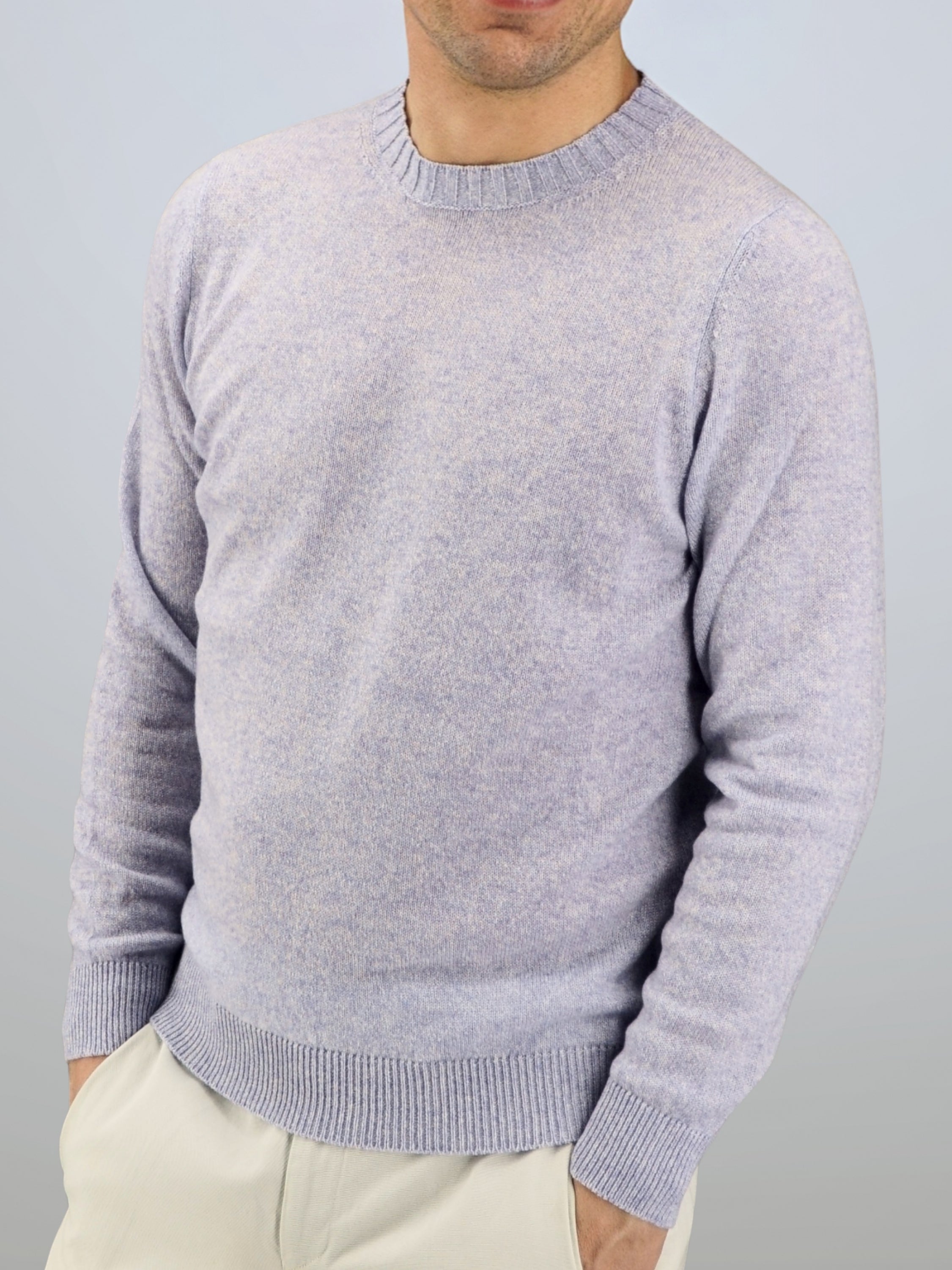 Crew Neck Nuvola Glicine 100% Cashmere