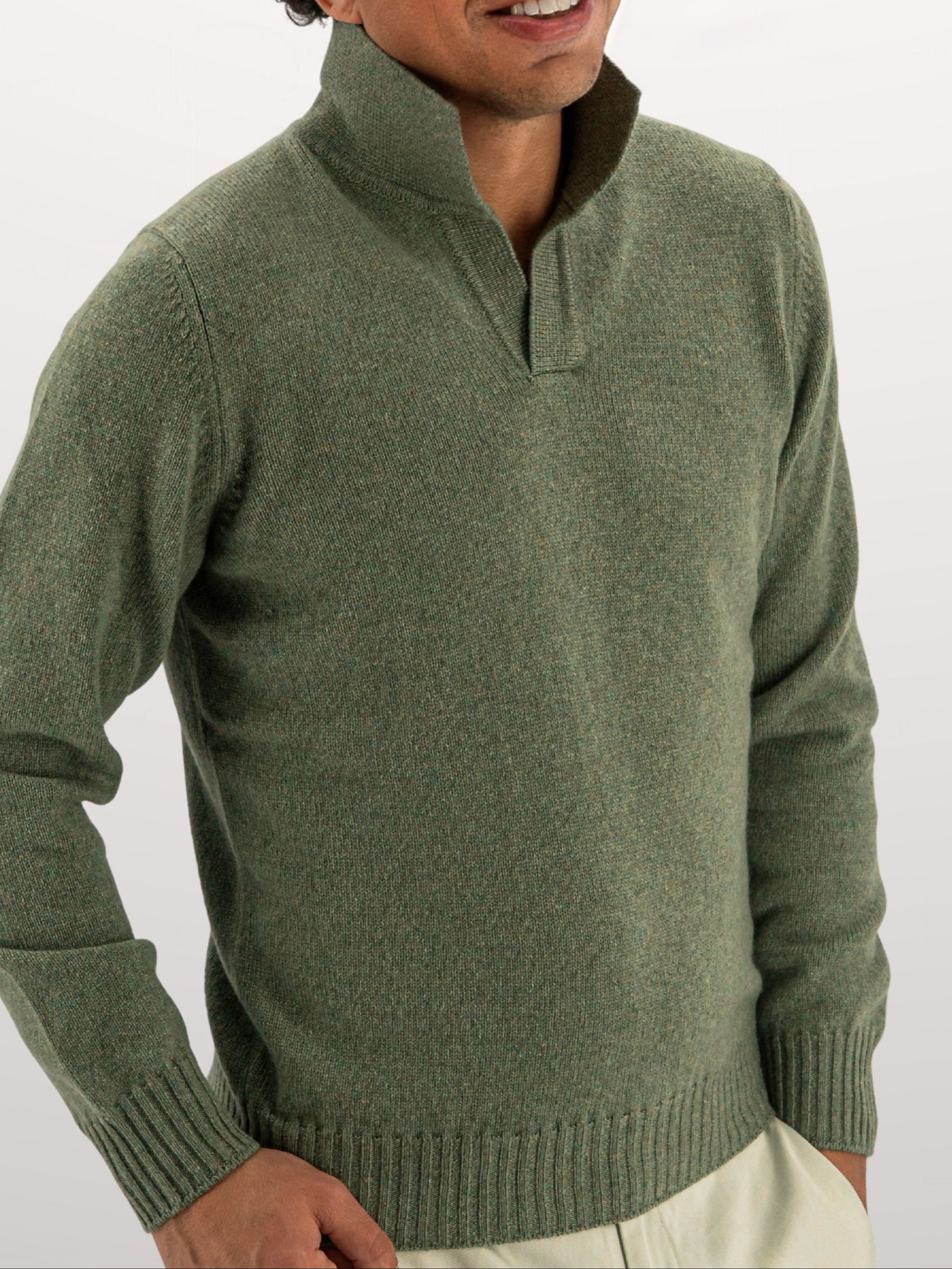 Maglia Polo 100% Cashmere Verde