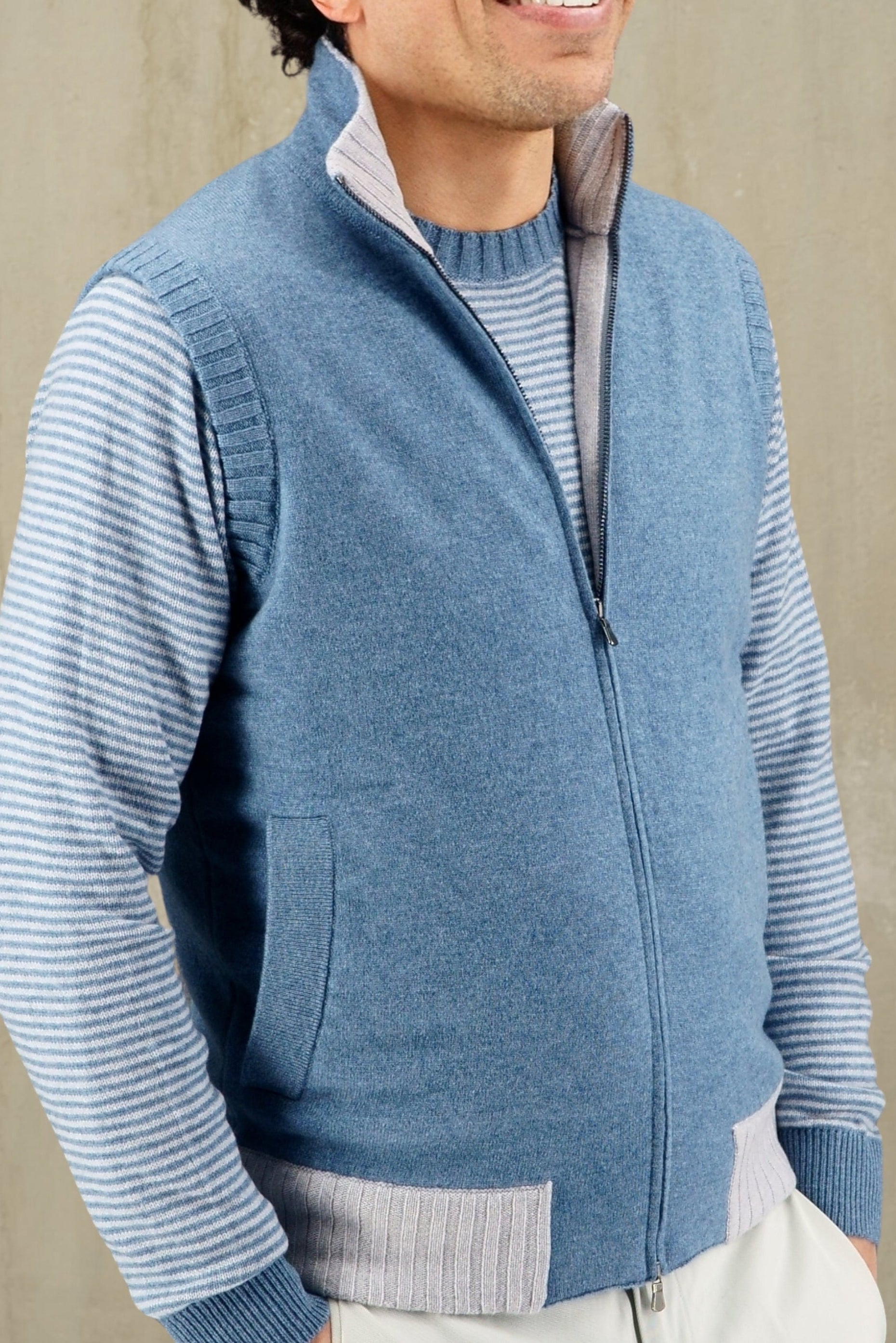 Gilet Double Vela 100% Cashmere