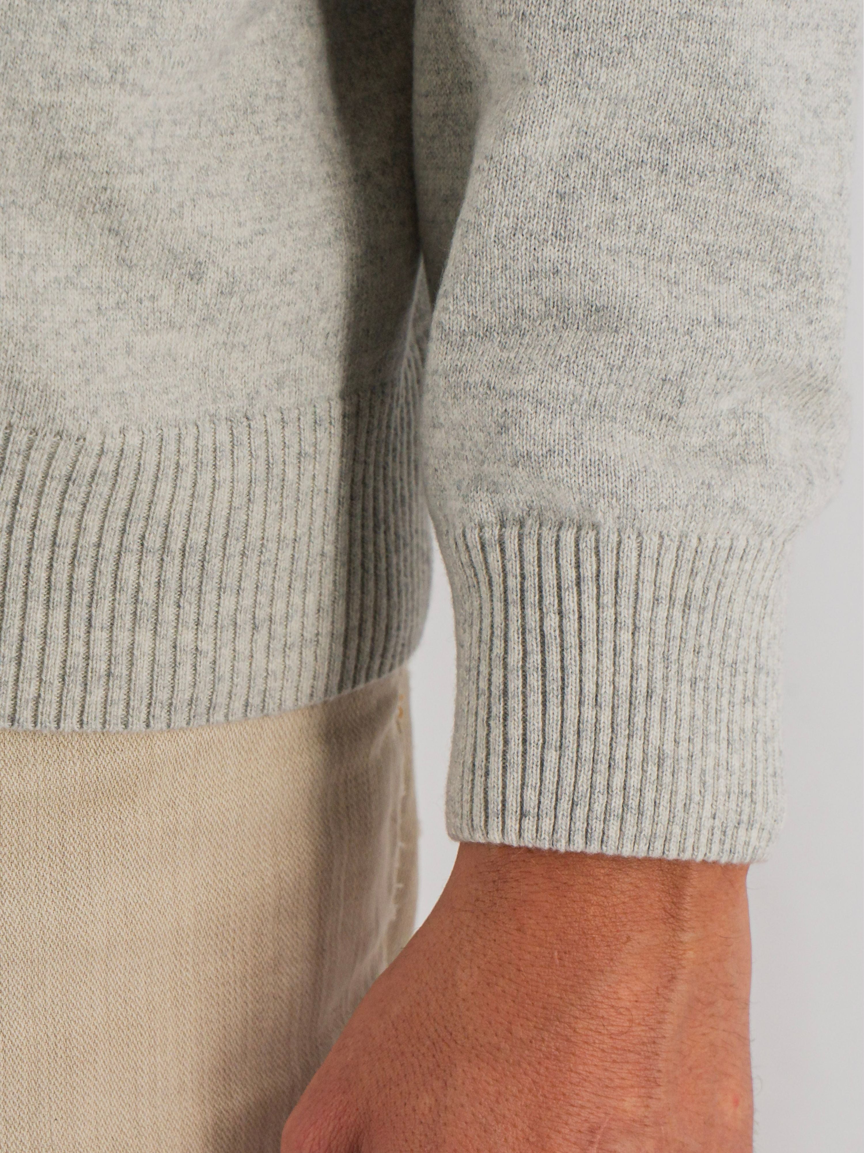 Half Zip 100% Cashmere Selenite