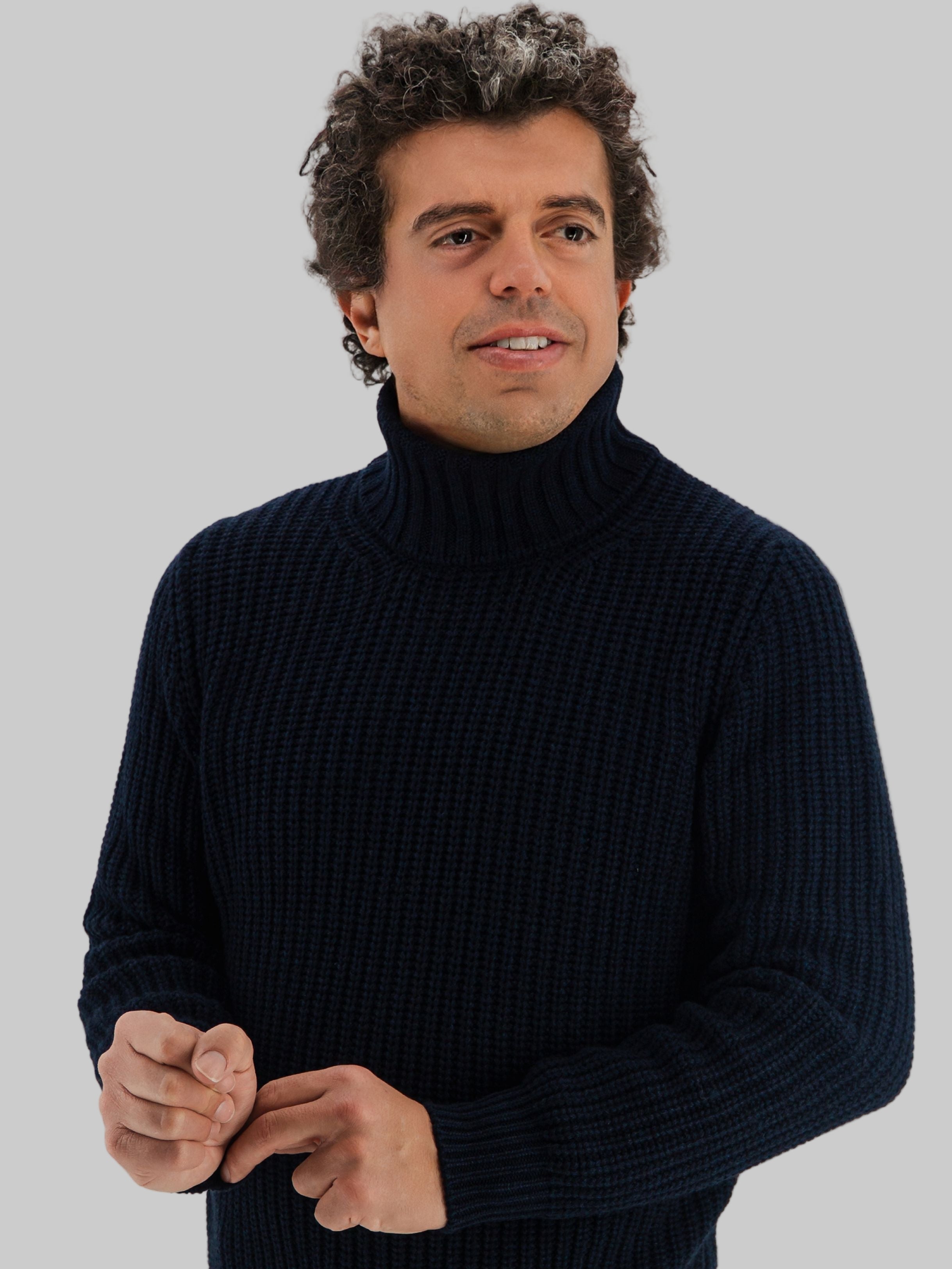 Dolcevita Pannocchia Blu Navy 100% Cashmere