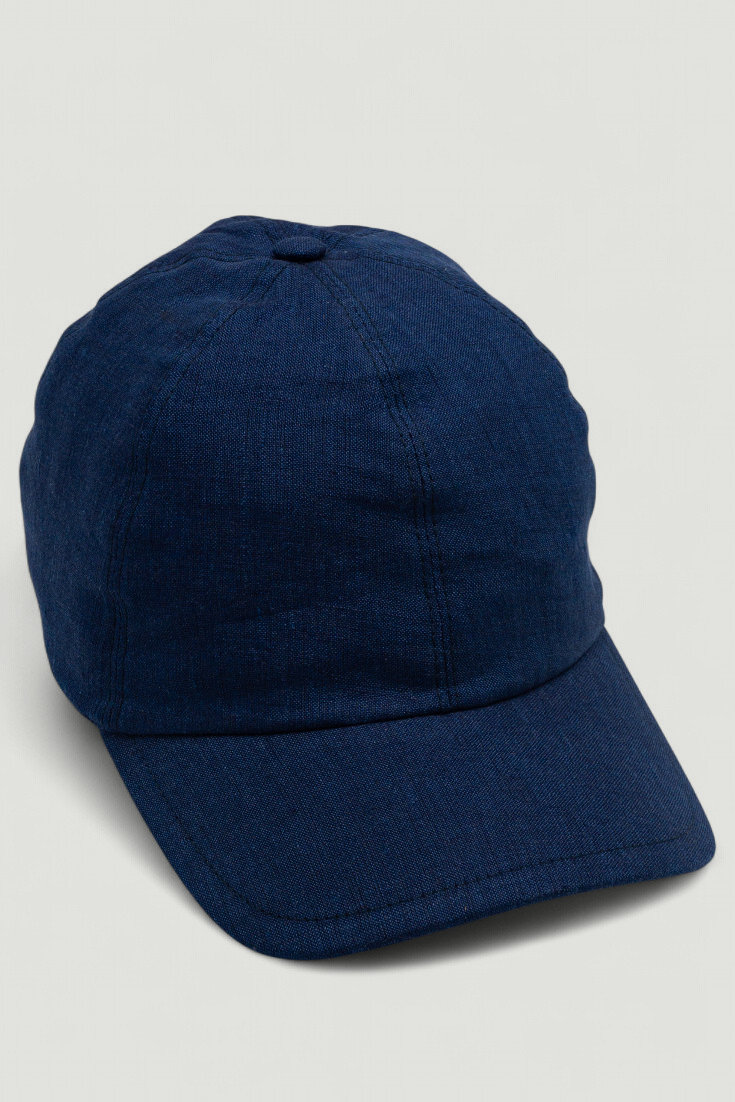 Cappello Baseball Blu 100% Lino