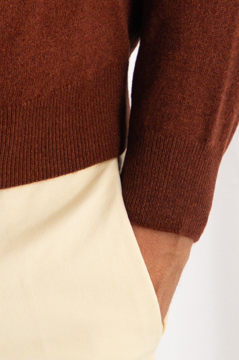 Scollo V Classic Laterizio 100% Cashmere