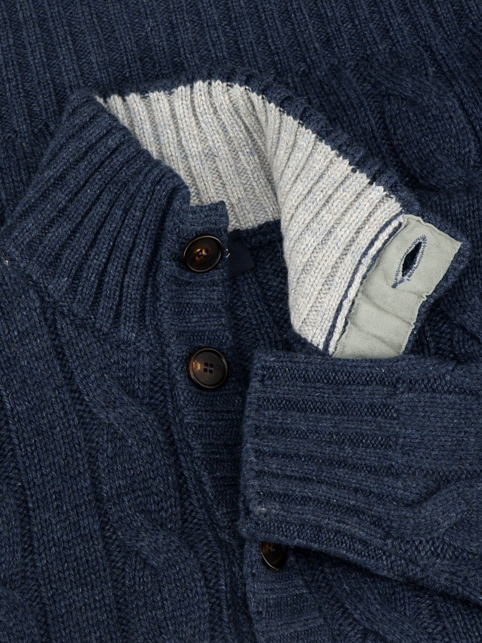 Cable Jacket Blu di Prussia 100% Cashmere