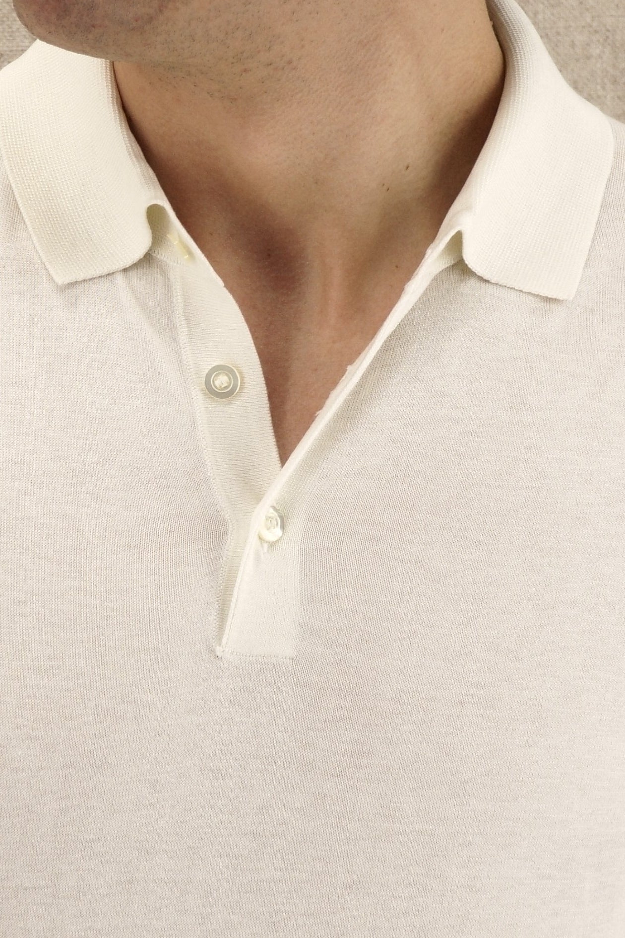 Polo Maniche Corte Latte 100% Seta