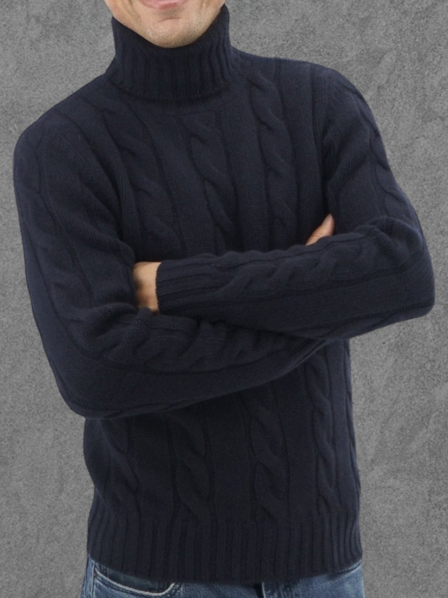 Dolcevita Treccia Larga Dark Blu 100% Cashmere