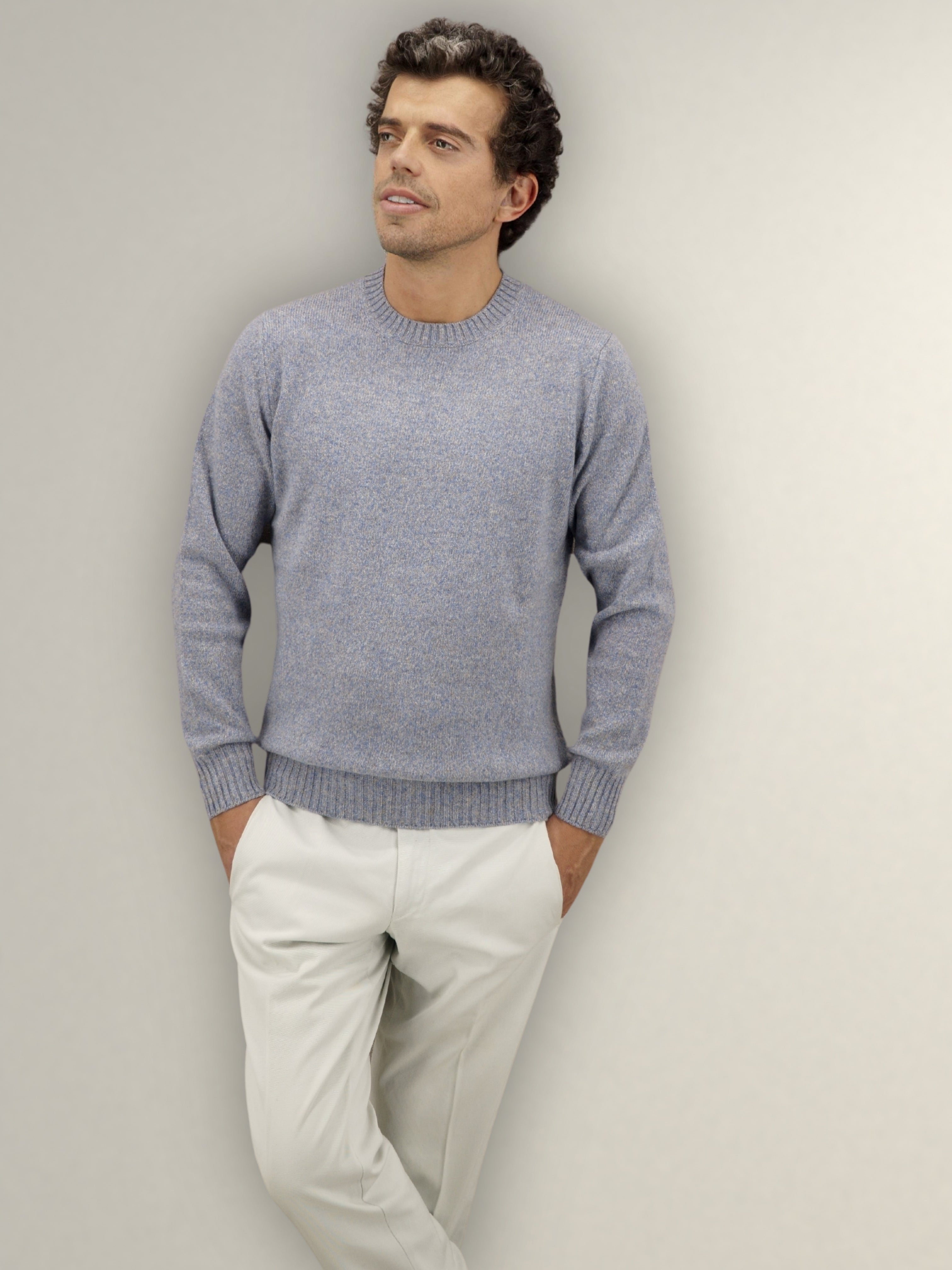 Crewneck Fleece Melange 100% Cashmere