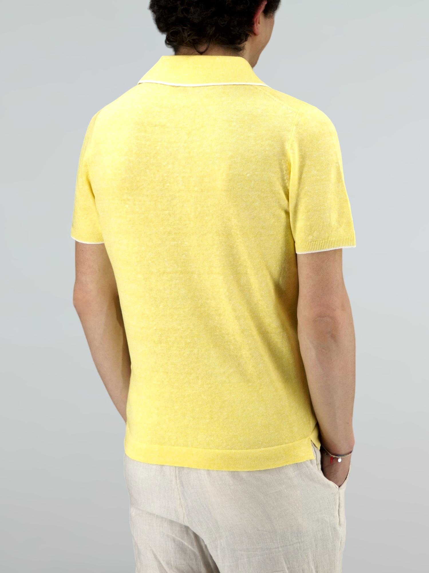 Polo Maniche Corte Yellow 68% Lino 32% Cotone