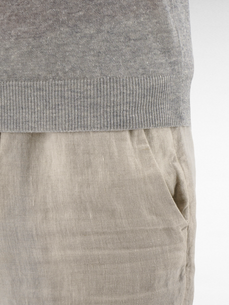 T-Shirt in maglia Pure Grey 68% Lino 32% Cotone