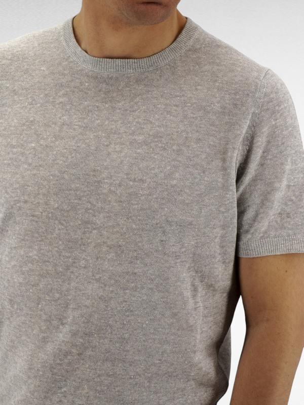 Knit T-Shirt Pure Grey 68% Linen 32% Cotton 