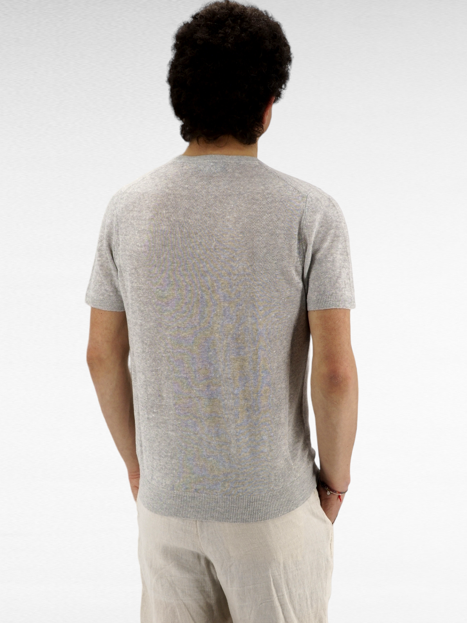 T-Shirt in maglia Pure Grey 68% Lino 32% Cotone