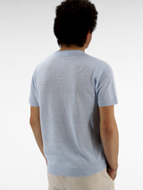 Knit T-Shirt Celeste 68% Linen 32% Cotton 
