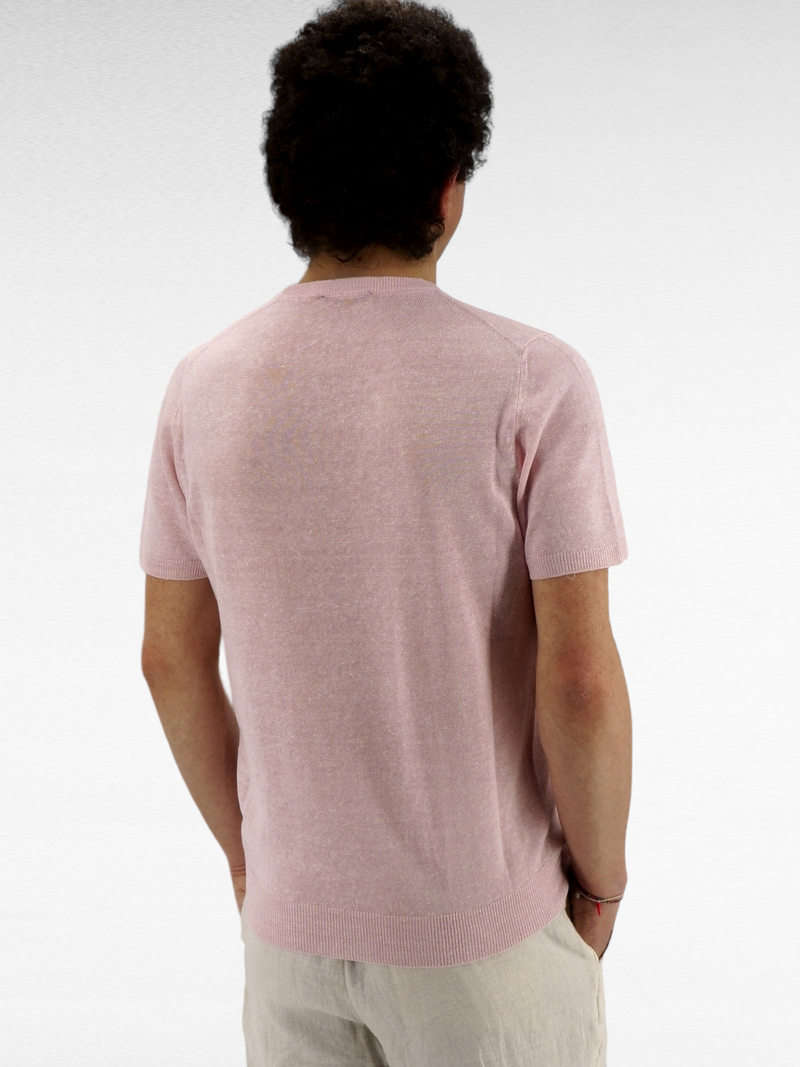Knit T-Shirt Rosa 68% Linen 32% Cotton 
