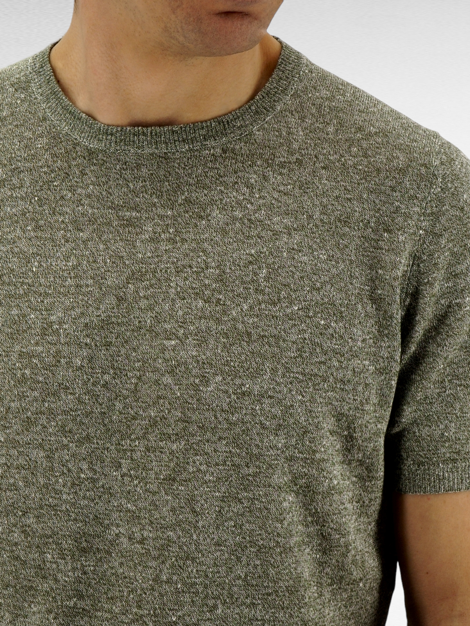 Knit T-Shirt Oliva 68% Linen 32% Cotton 