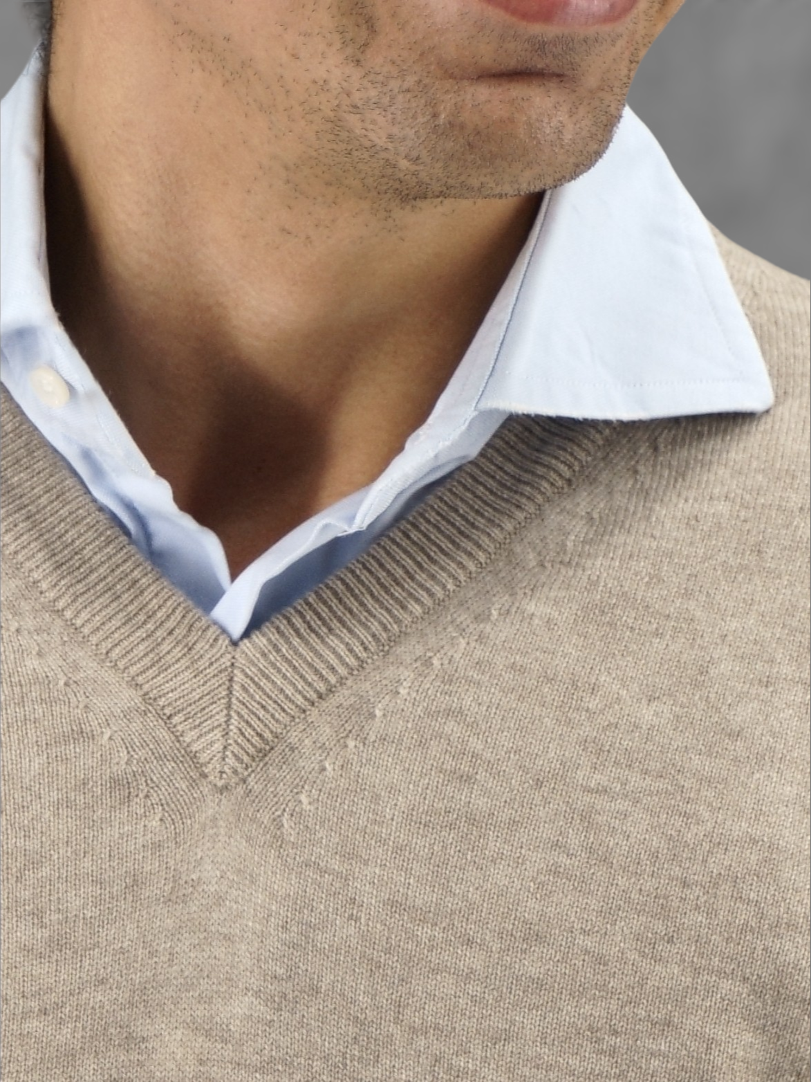 Scollo V Classic Travertino 100% Cashmere