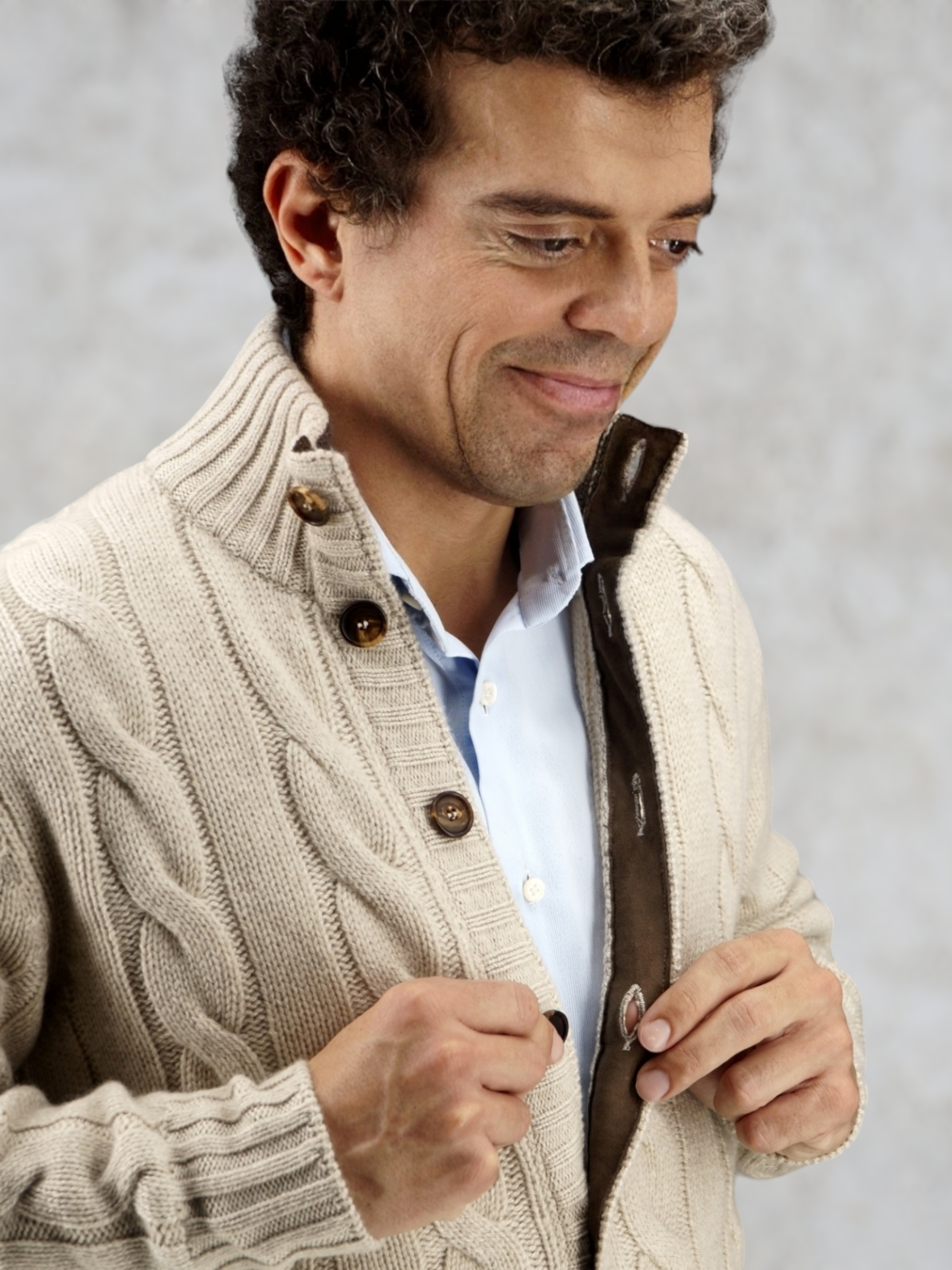 Cable Jacket Naturale 100% Cashmere