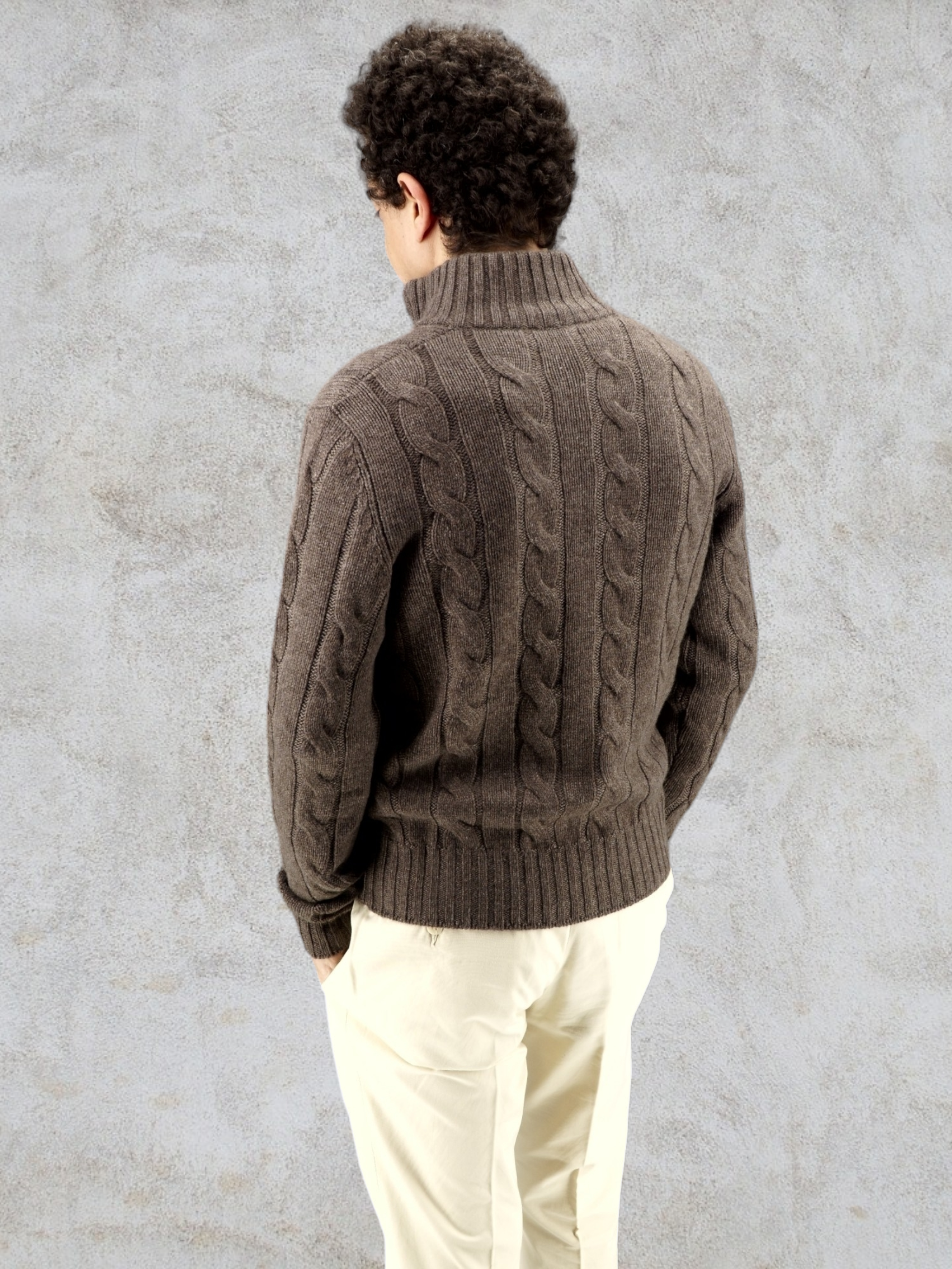 Giacca Treccia Castoro 100% Cashmere