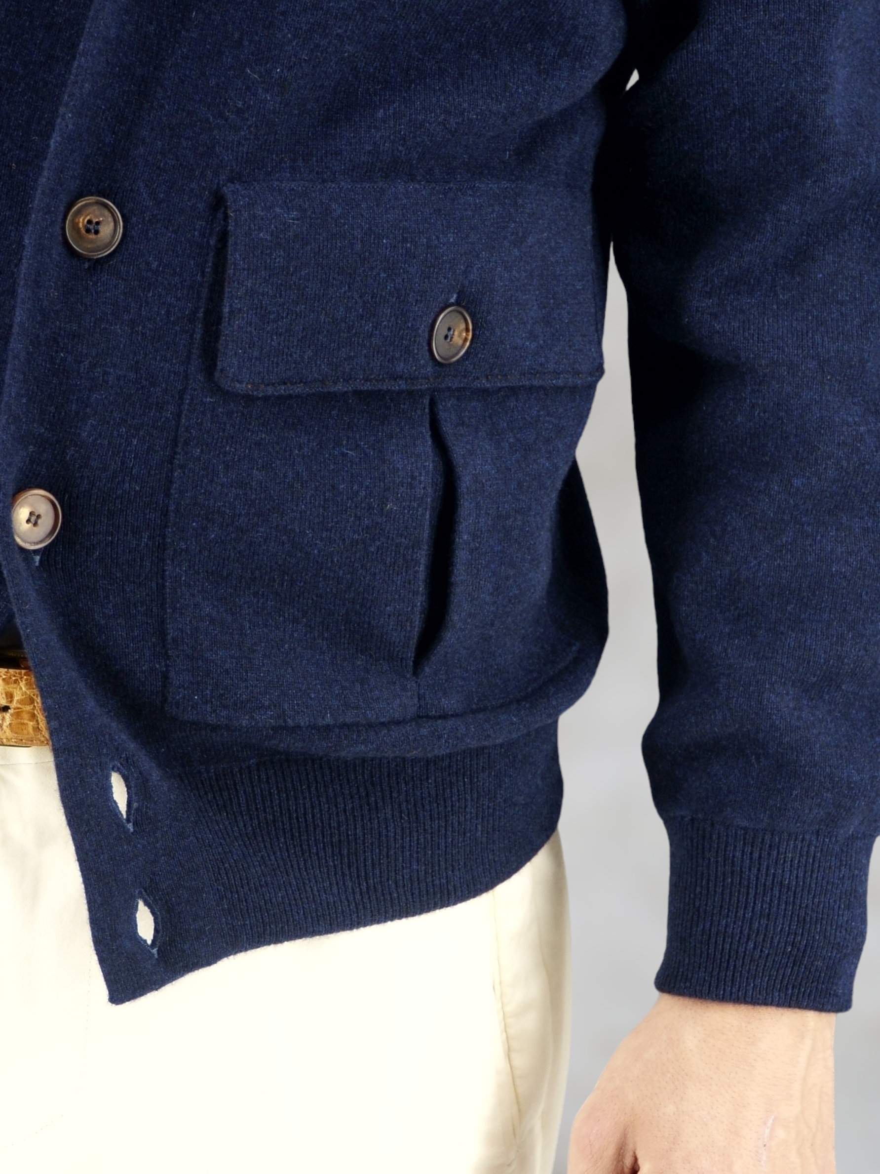 Bomber Milano Blu Navy 100% Cashmere