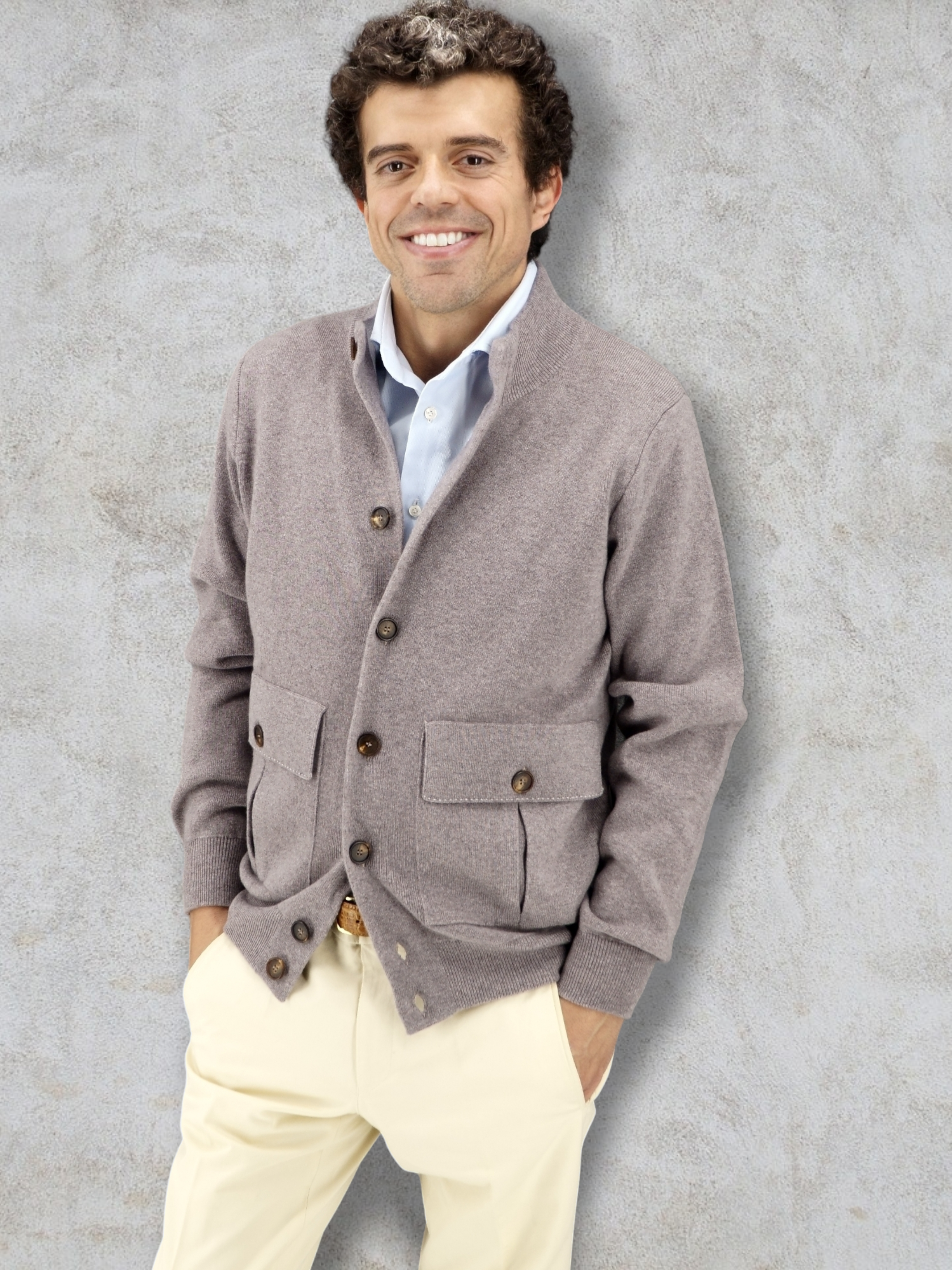 Bomber Milano Arenaria 100% Cashmere