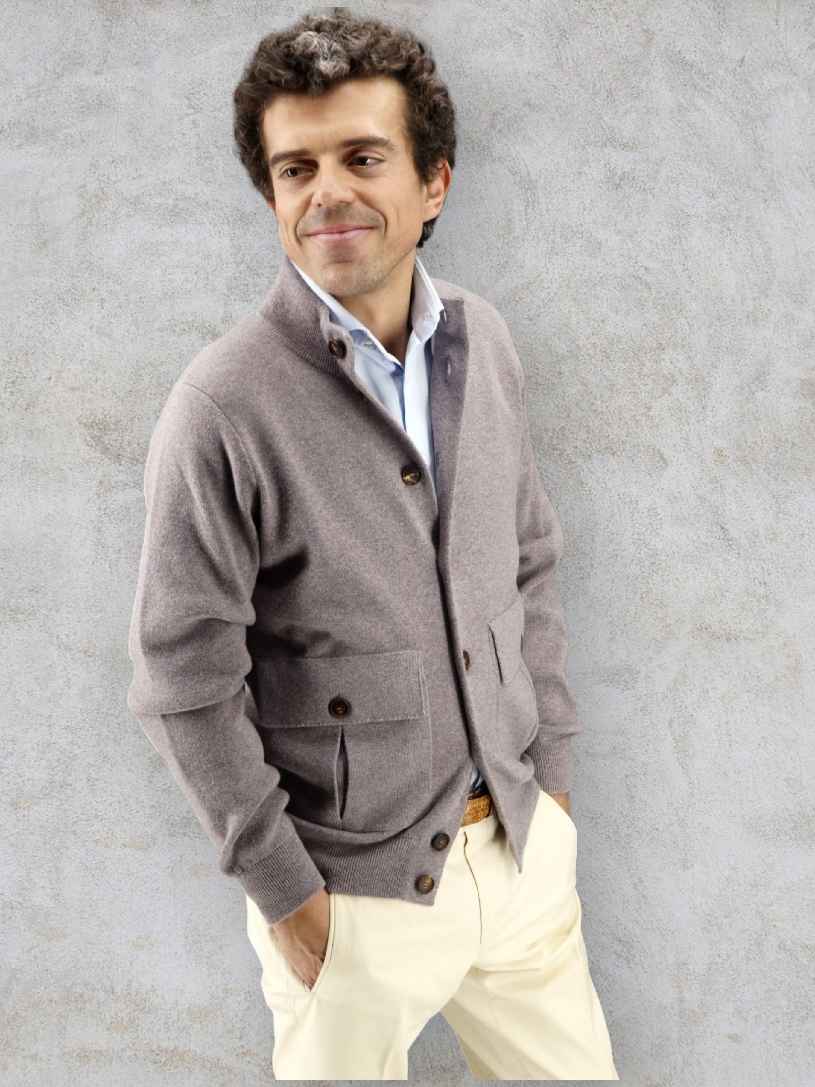 Bomber Milano Arenaria 100% Cashmere