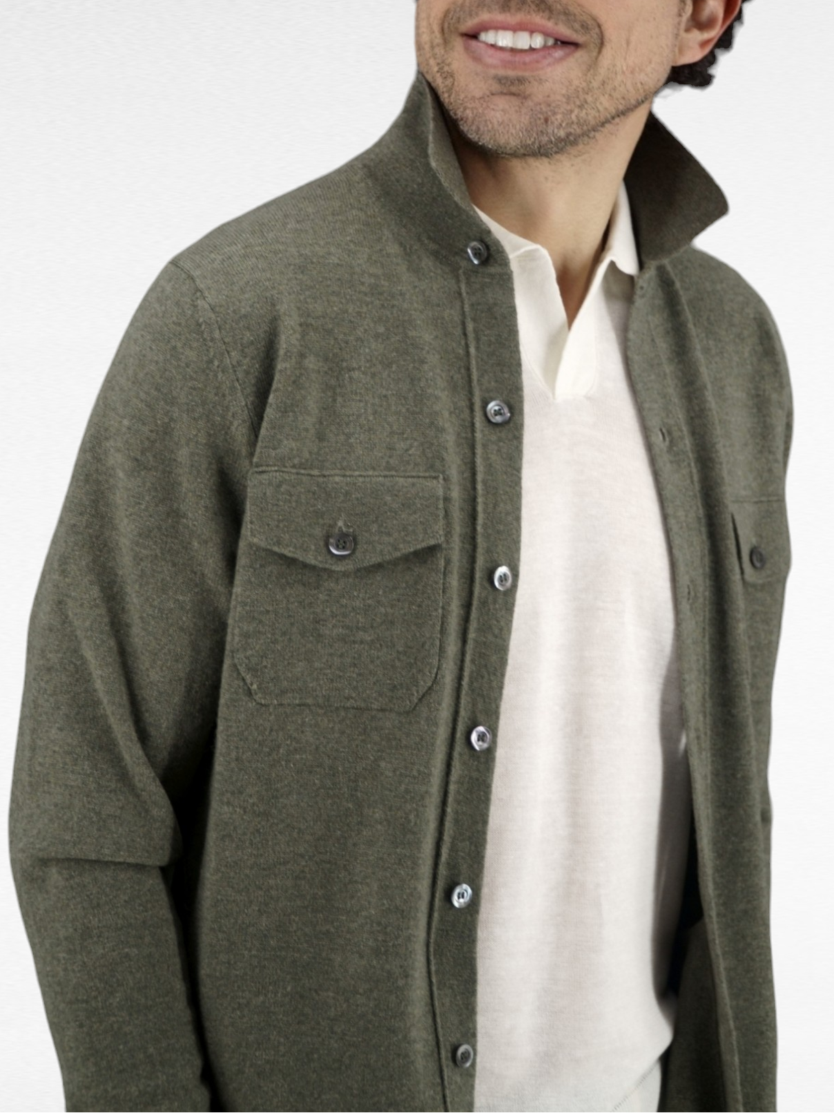 Camicia Safari Moss 100% Cashmere