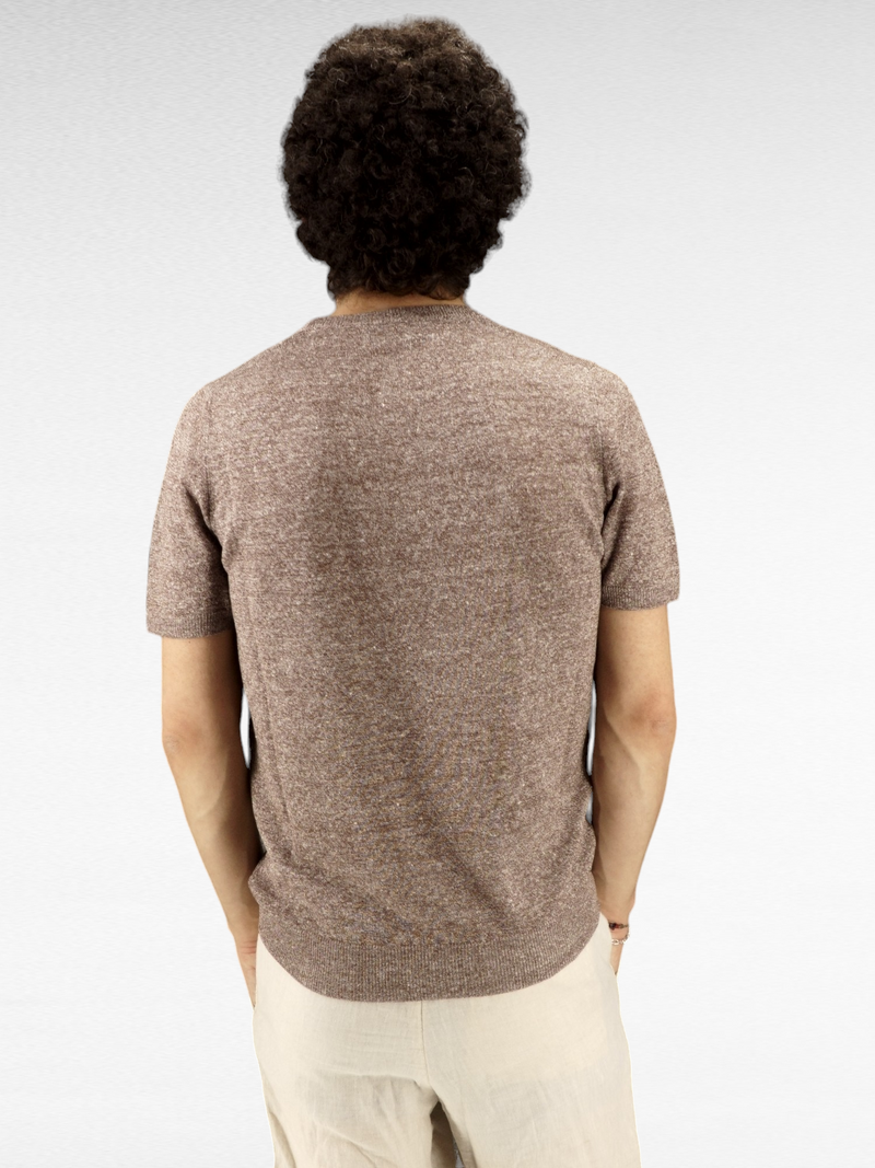 T-Shirt in maglia Bruciato 68% Lino 32% Cotone