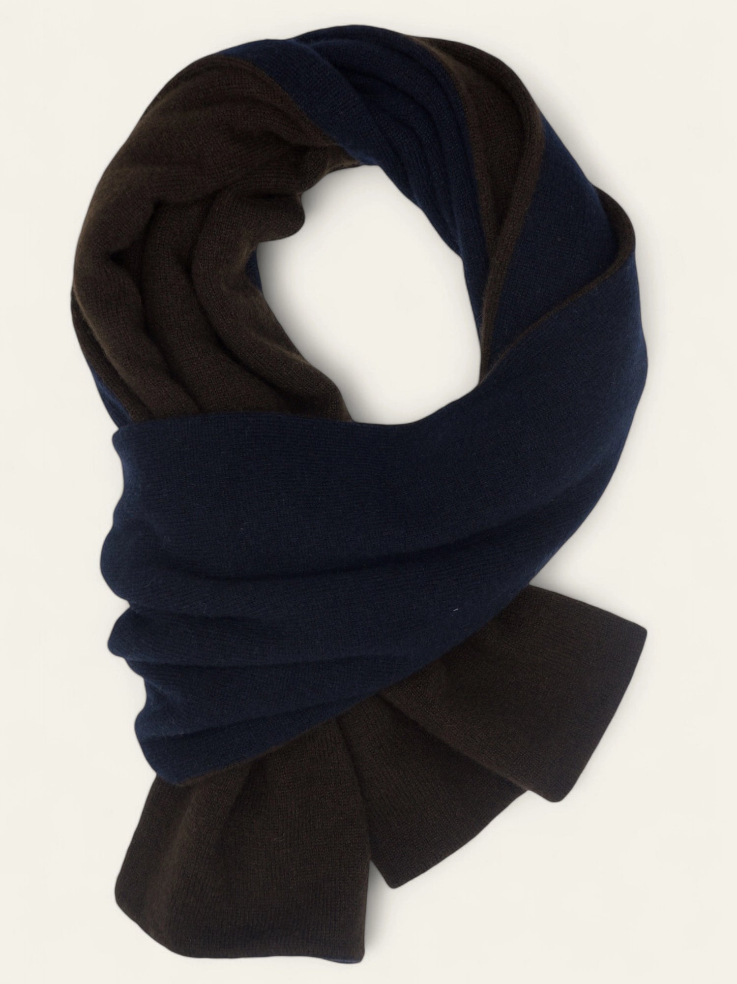 Sciarpa Bicolore Navycoffee 100% Cashmere