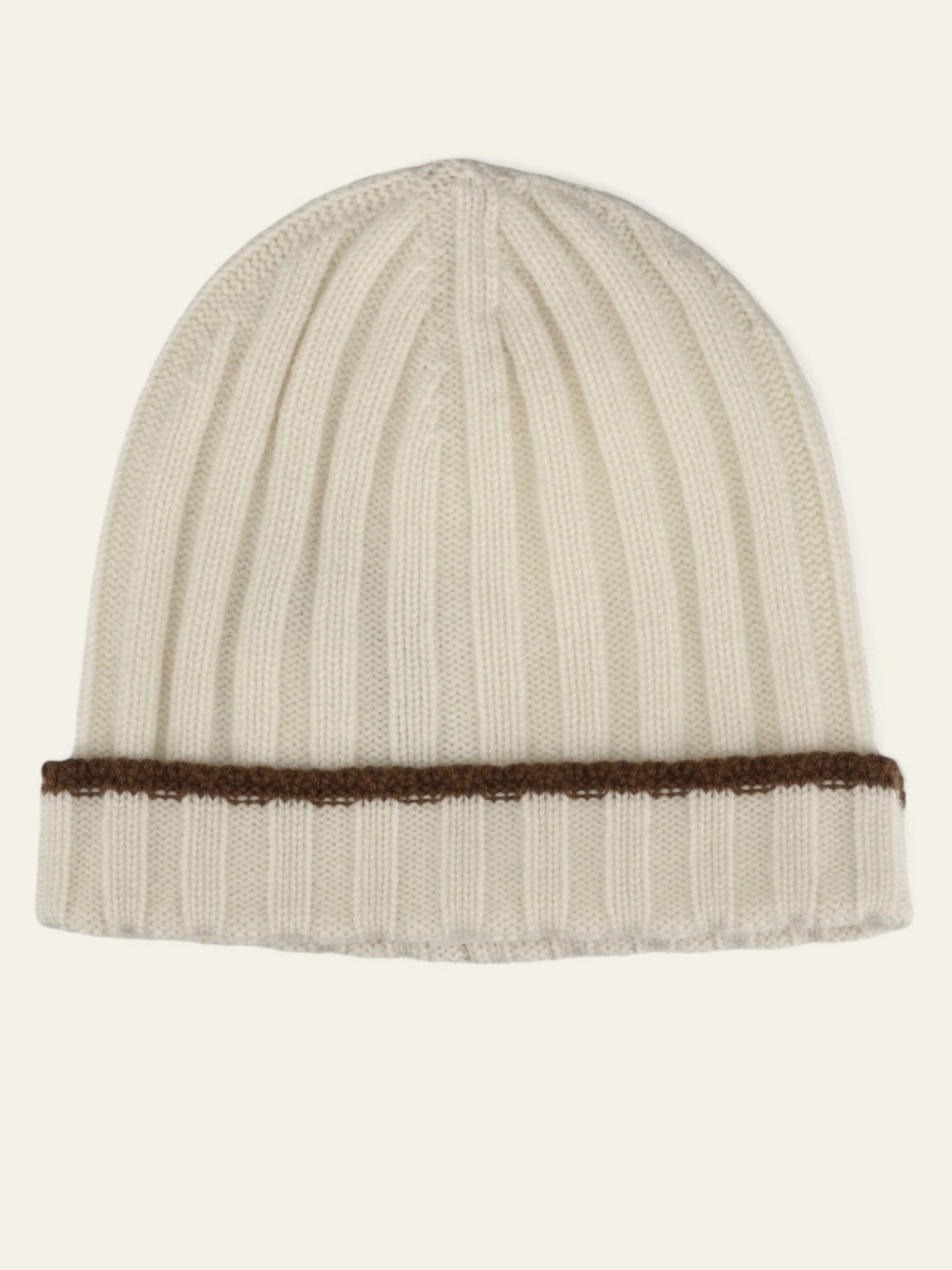 Ribbed Beanie Whitevicuna 100% Cashmere