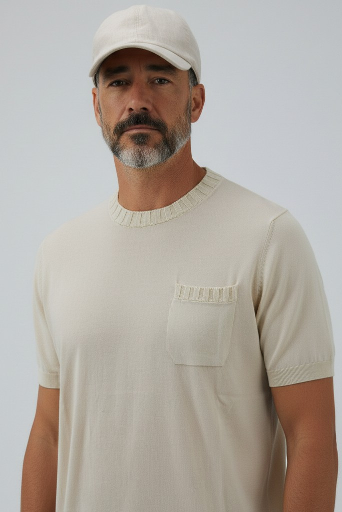 T-Shirt Costiera Latte 100% Cotone