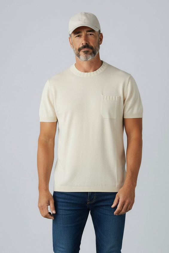 T-Shirt Costiera Latte 100% Cotone