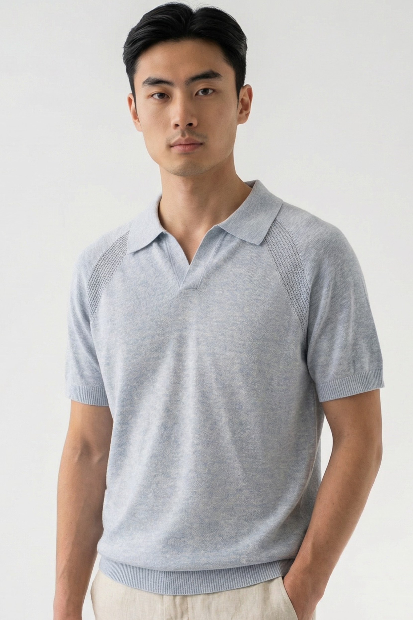 Polo Malibu Cielo 68% Lino 32% Cotone