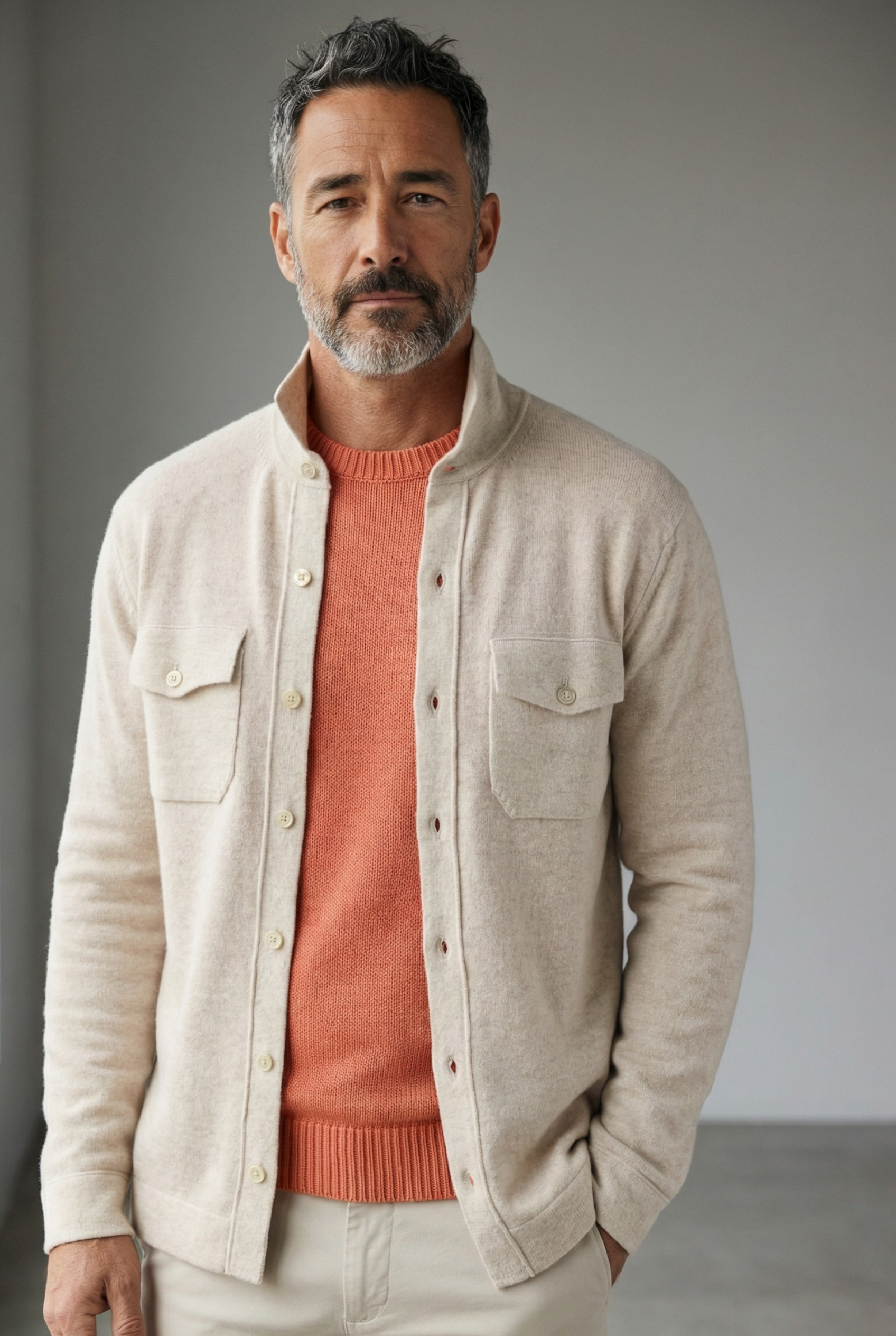 Camicia Safari Light Natural 100% Cashmere