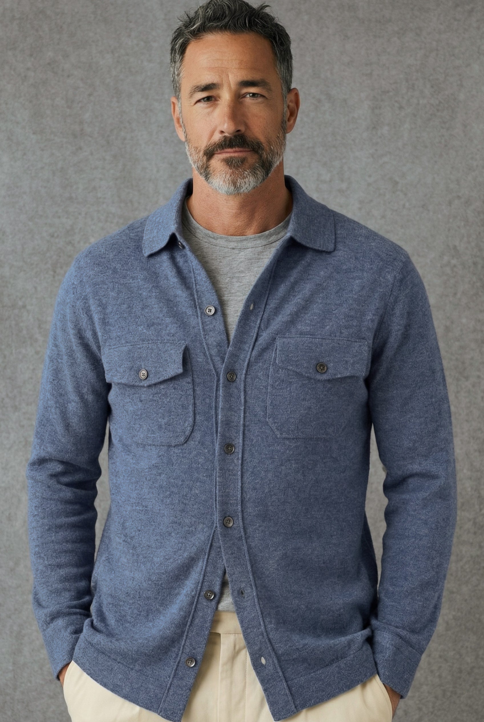 Camicia Safari Oxford 100% Cashmere