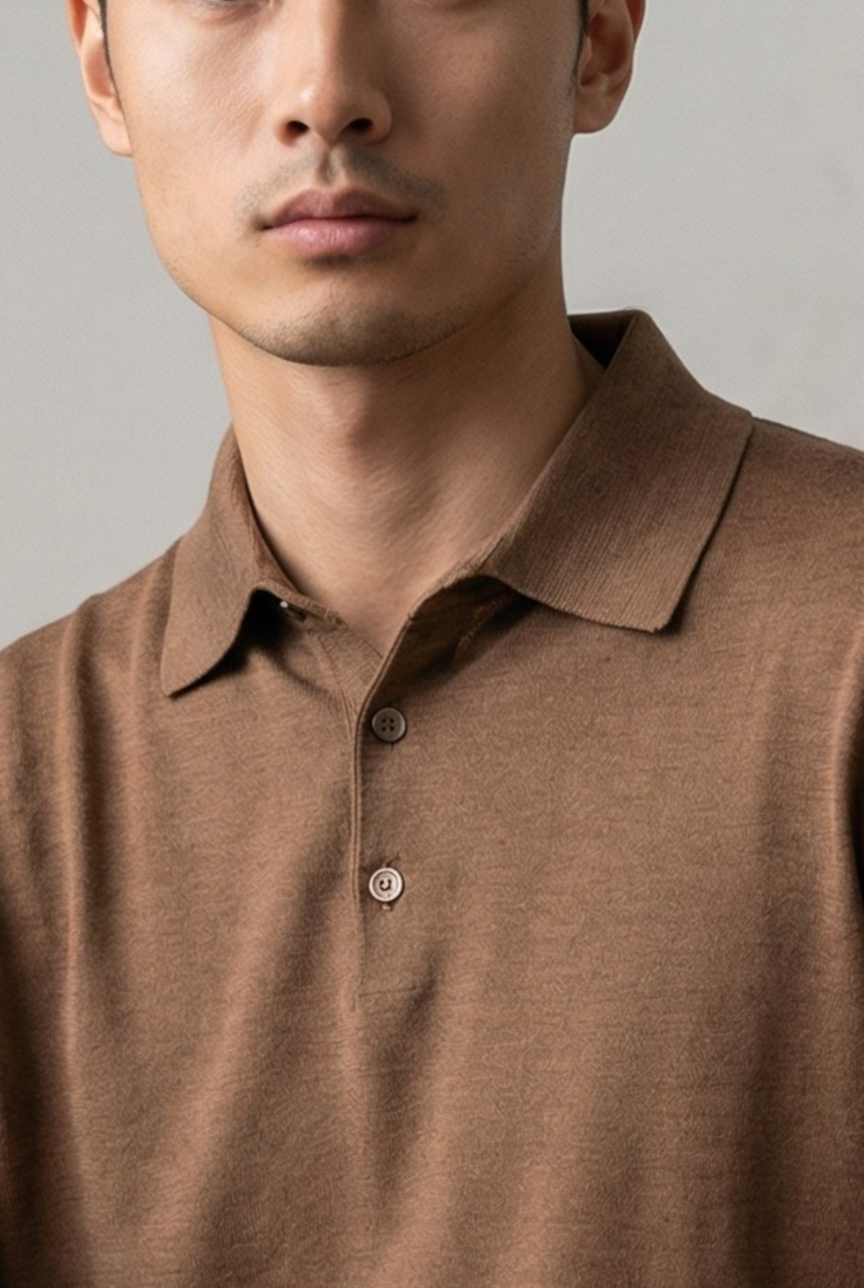 Polo in Maglia Maniche Lunghe Rhum 100% Seta