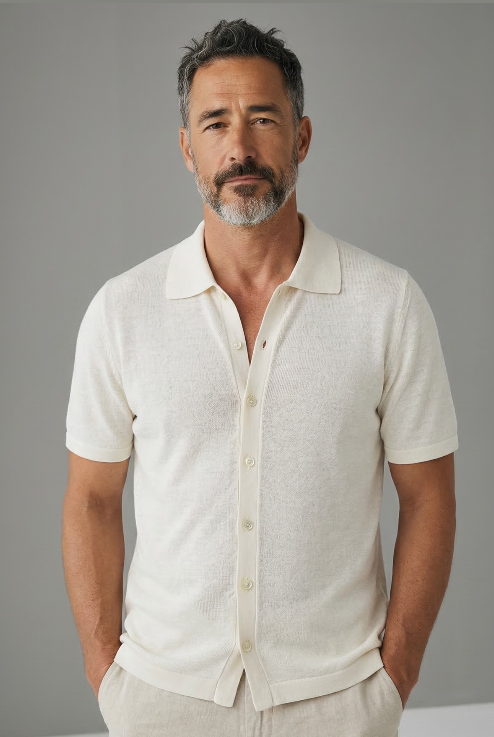 Aria Shirt Latte 68% Lino 32% Cotone