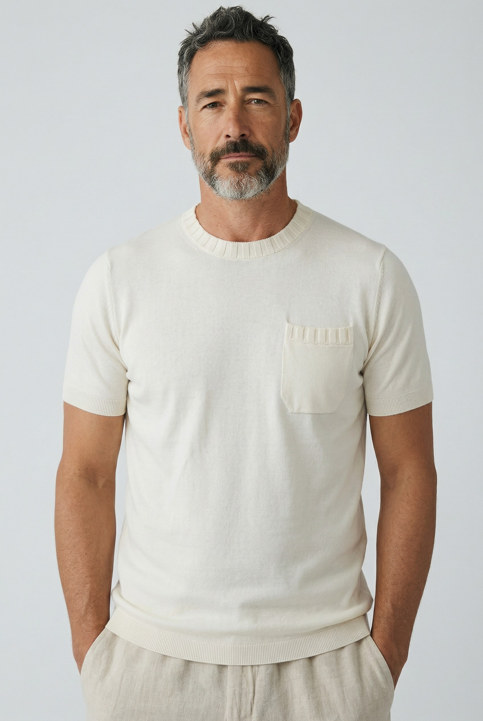 T-Shirt Costiera Latte 100% Cotone